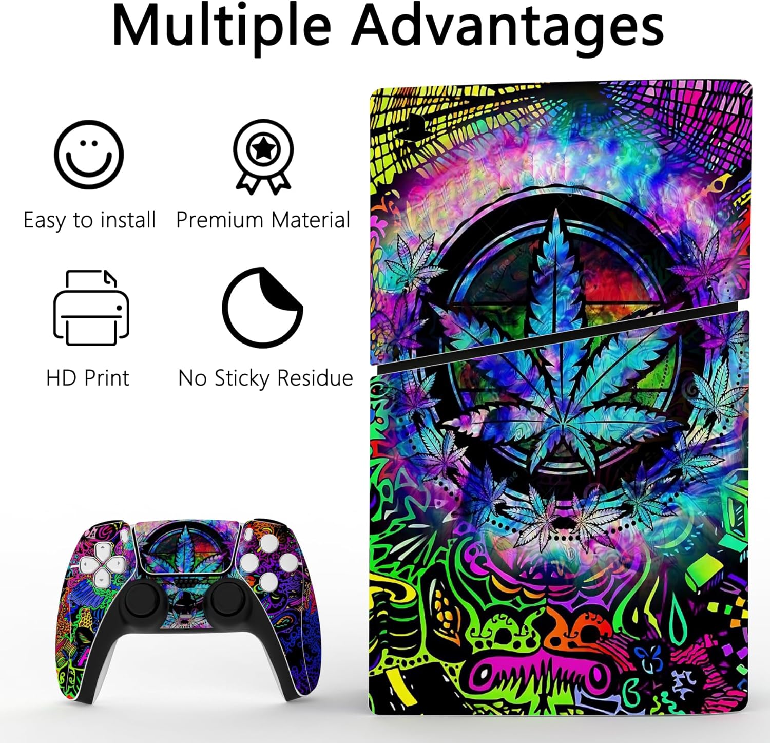Thumbnail 2 de PlayVital Psychedelic Leaf skin for PS5 Slim
