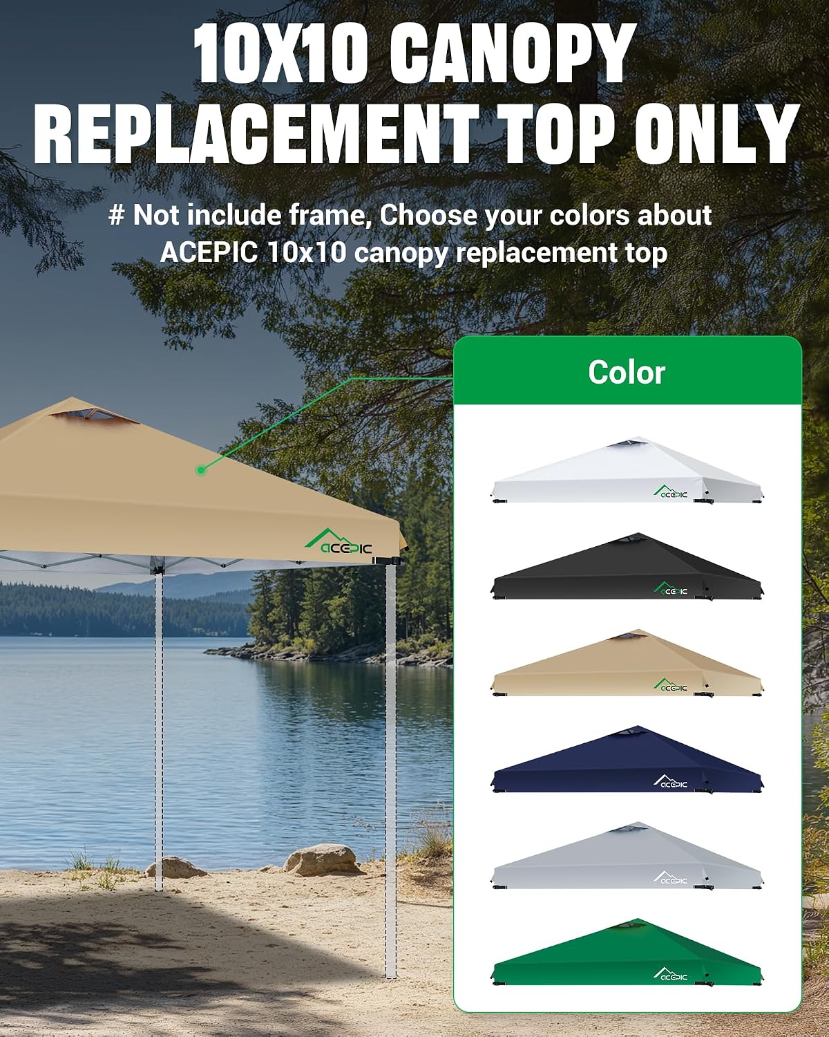 Thumbnail 5 de ACEPIC Canopy Replacement Top 10x10