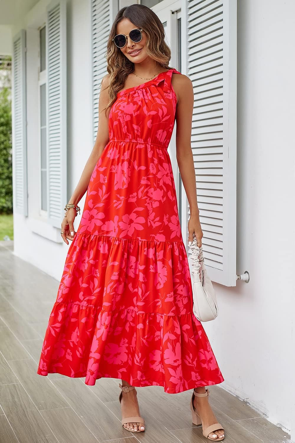 Detalle 2 de PRETTYGARDEN One Shoulder Maxi Dress