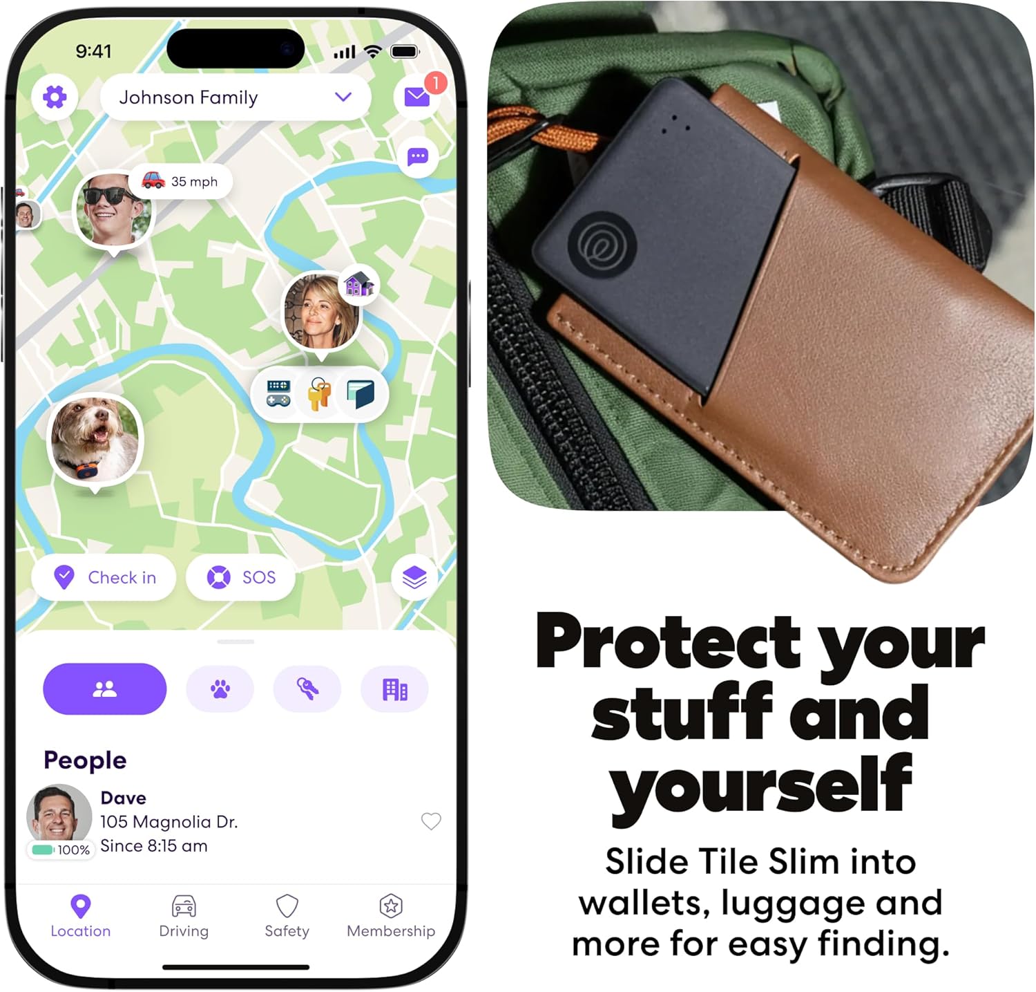 Detalle de Tile Life360 Slim Wallet Finder Bluetooth Tracker for Luggage Tags & Passports (Pack of 2)