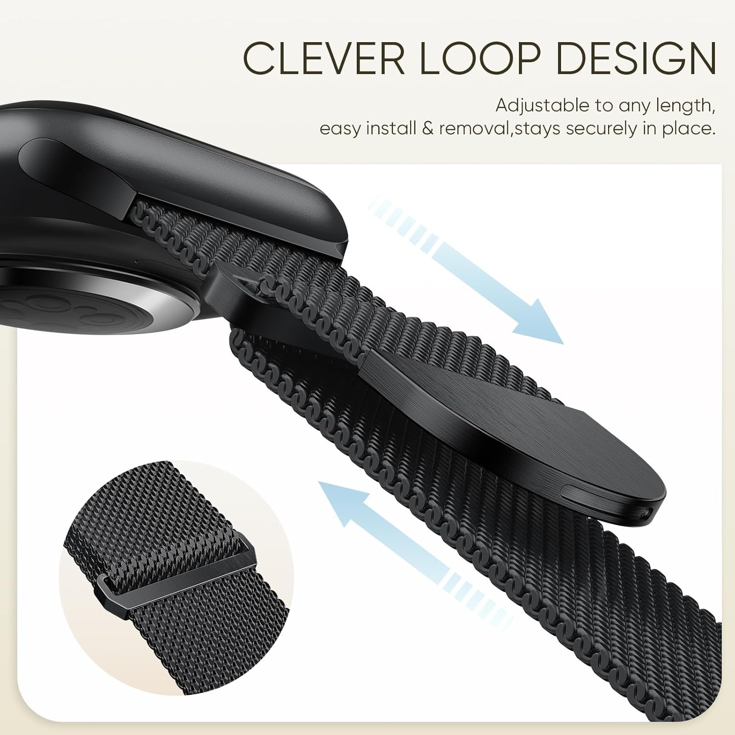Thumbnail 2 de ORRLBB Magnetic Strap for Apple Watch (42–49mm): Versatile Stainless Steel Band with Adjustable Magnetic Clasp