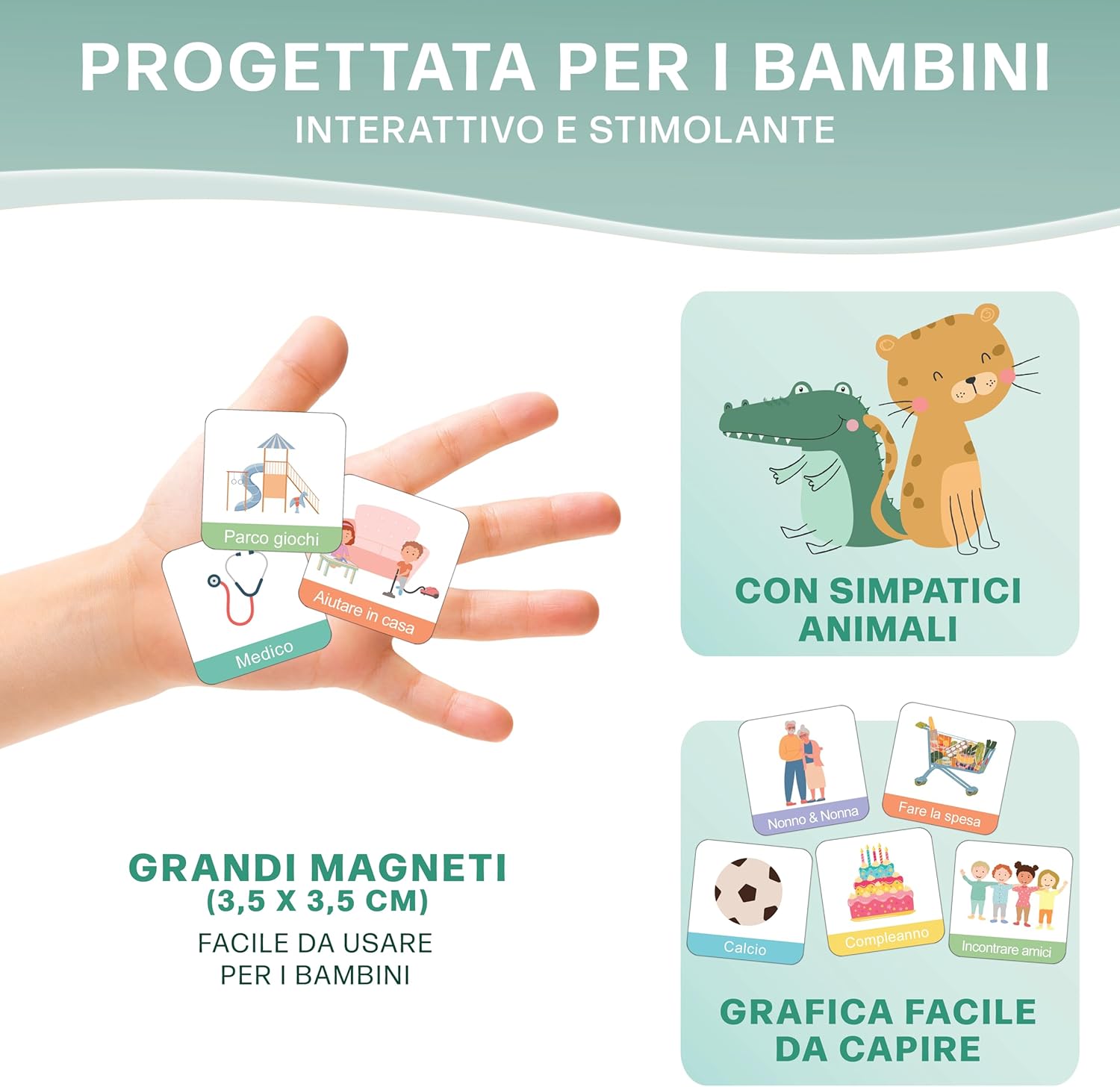 Thumbnail 5 de Mini Mindz Agenda settimanale per bambini – Lavagna magnetica Montessori con 196 magneti
