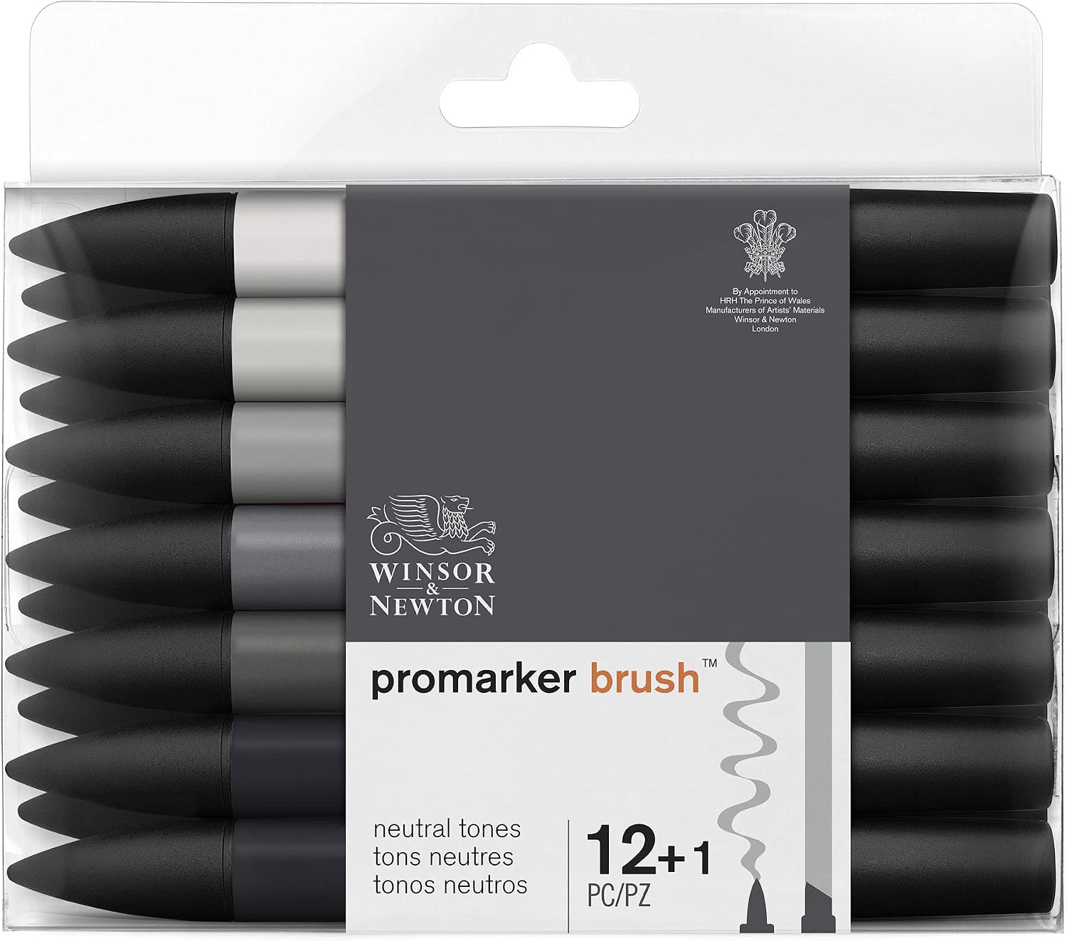Detalle de Winsor & Newton Promarker Brush Set 12+1 – Collection neutre pour aquarelle et illustration