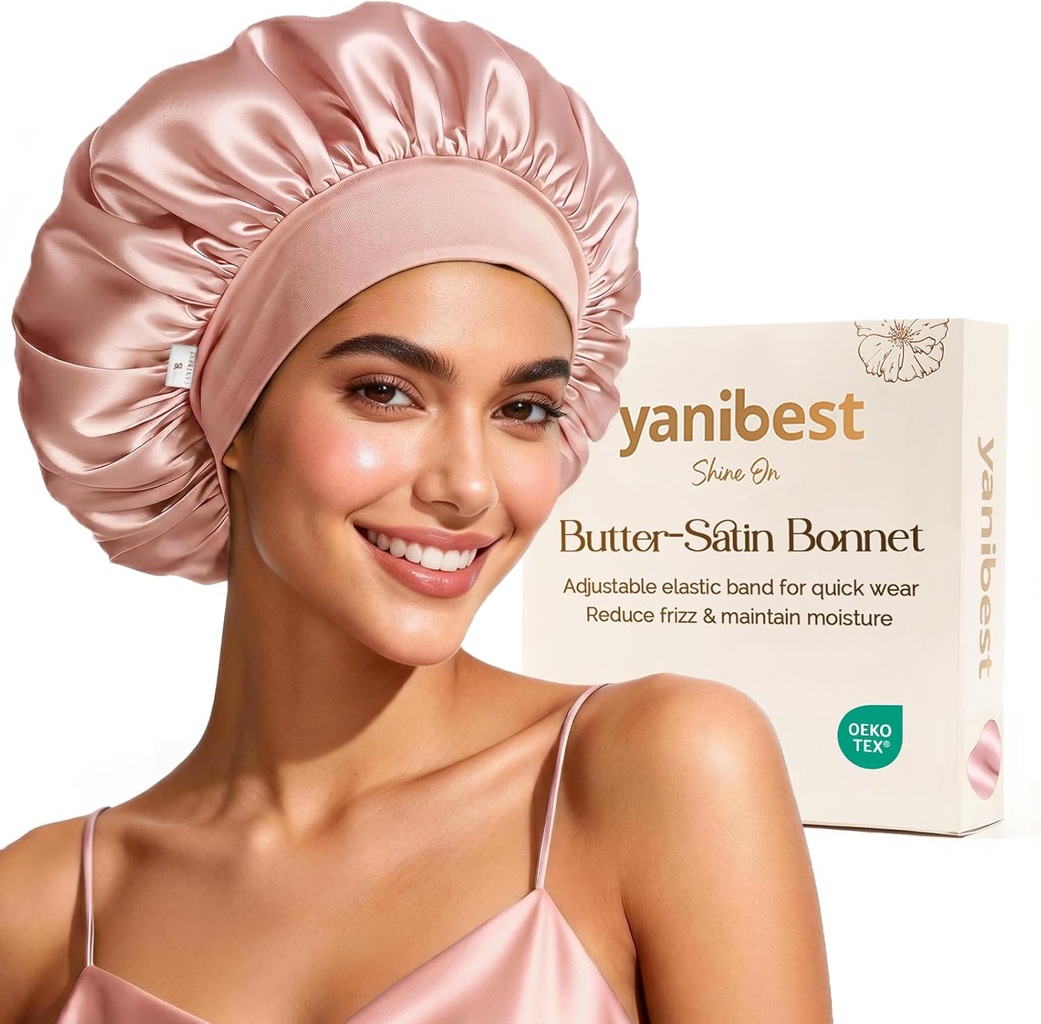 Thumbnail 6 de YANIBEST Silk Bonnet for Sleeping Women: Double Layer Satin Sleep Cap with Elastic Band
