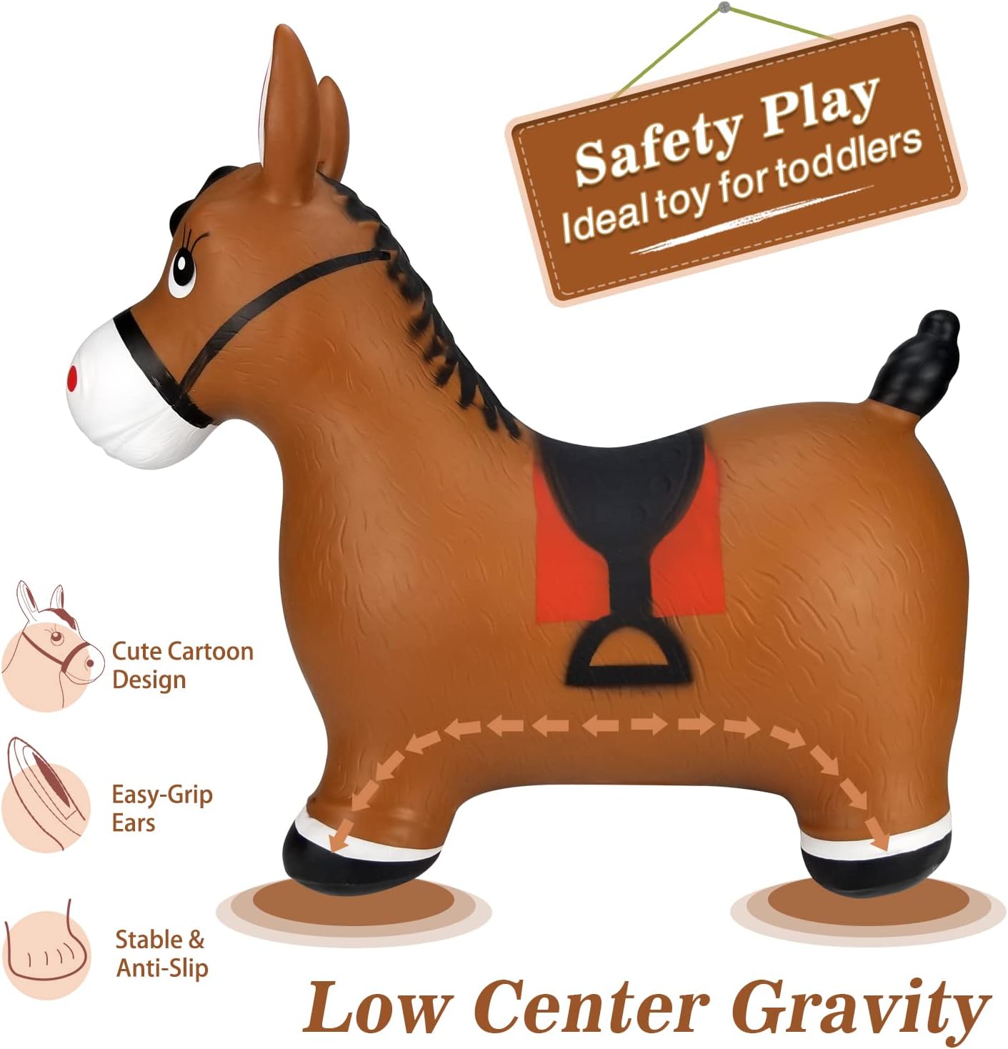 Thumbnail 3 de INPANY Bouncy Horse Hopper Toys