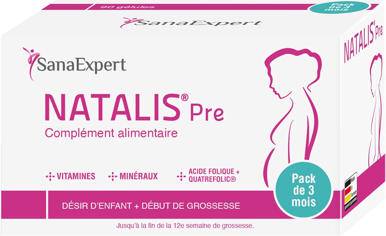Thumbnail 1 de SanaExpert Natalis Pre – Pack de 3, multivitamines prénatales vegan avec Quatrefolic et minéraux essentiels