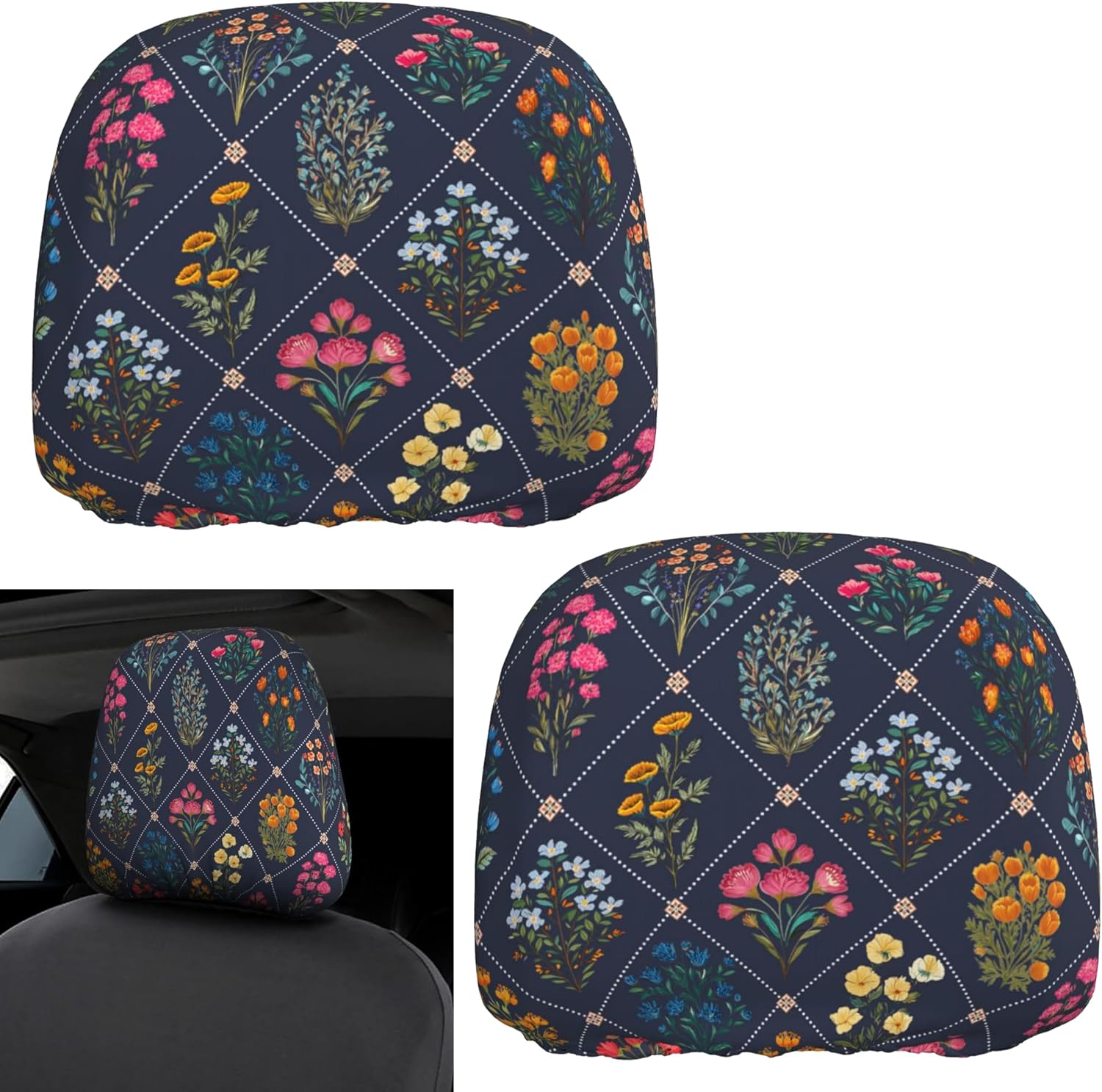 Detalle de EXMENI Car Headrest Covers, Polyester