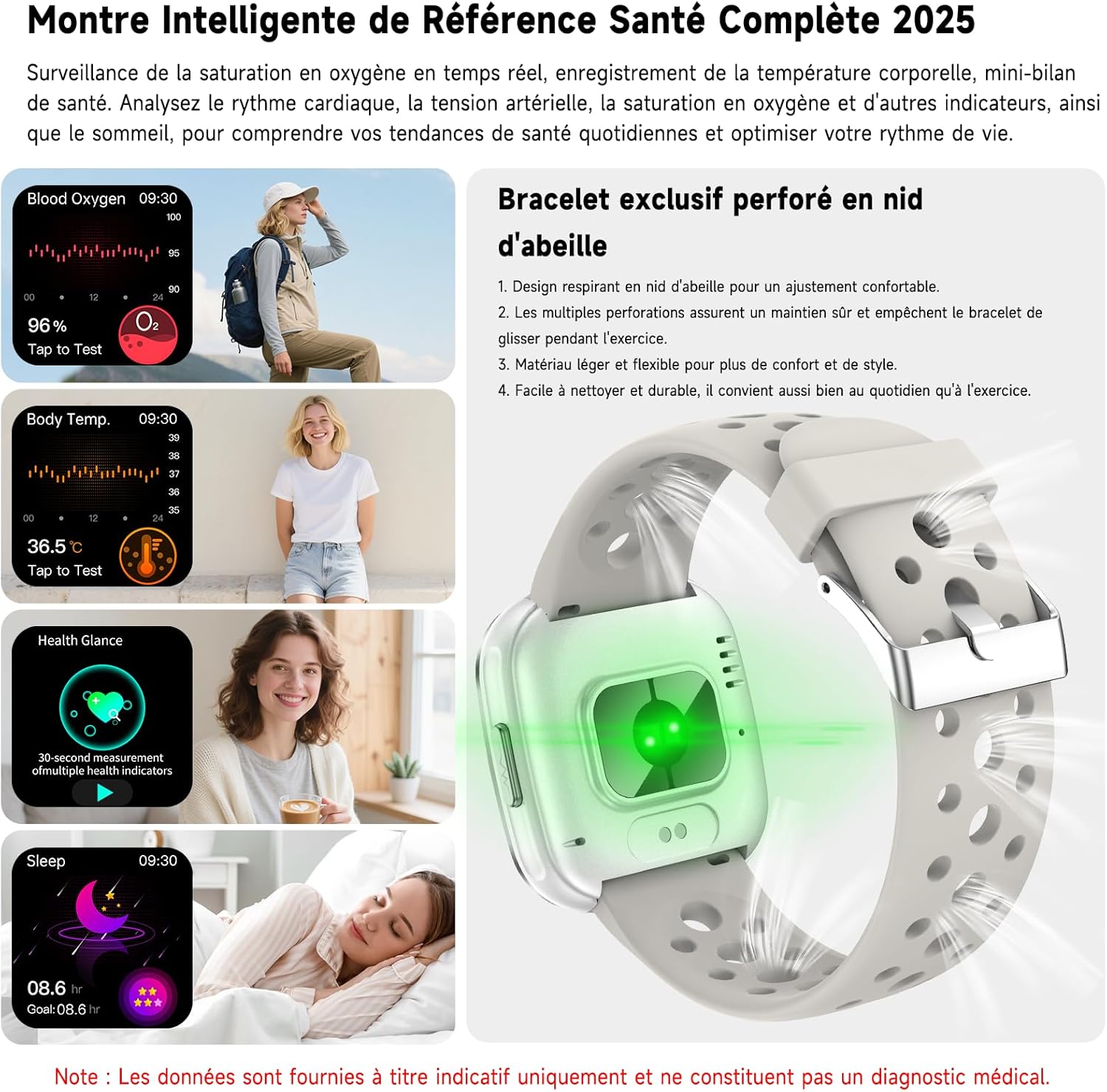 Thumbnail 3 de YYKY Montre Connectée ECG+HRV et IMC – Santé au poignet avec écran 1,72" et SOS