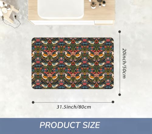 Thumbnail 1 de ENSFTF Strawberry Thief bath mat – absorbent, quick-dry, non-slip bathroom rug