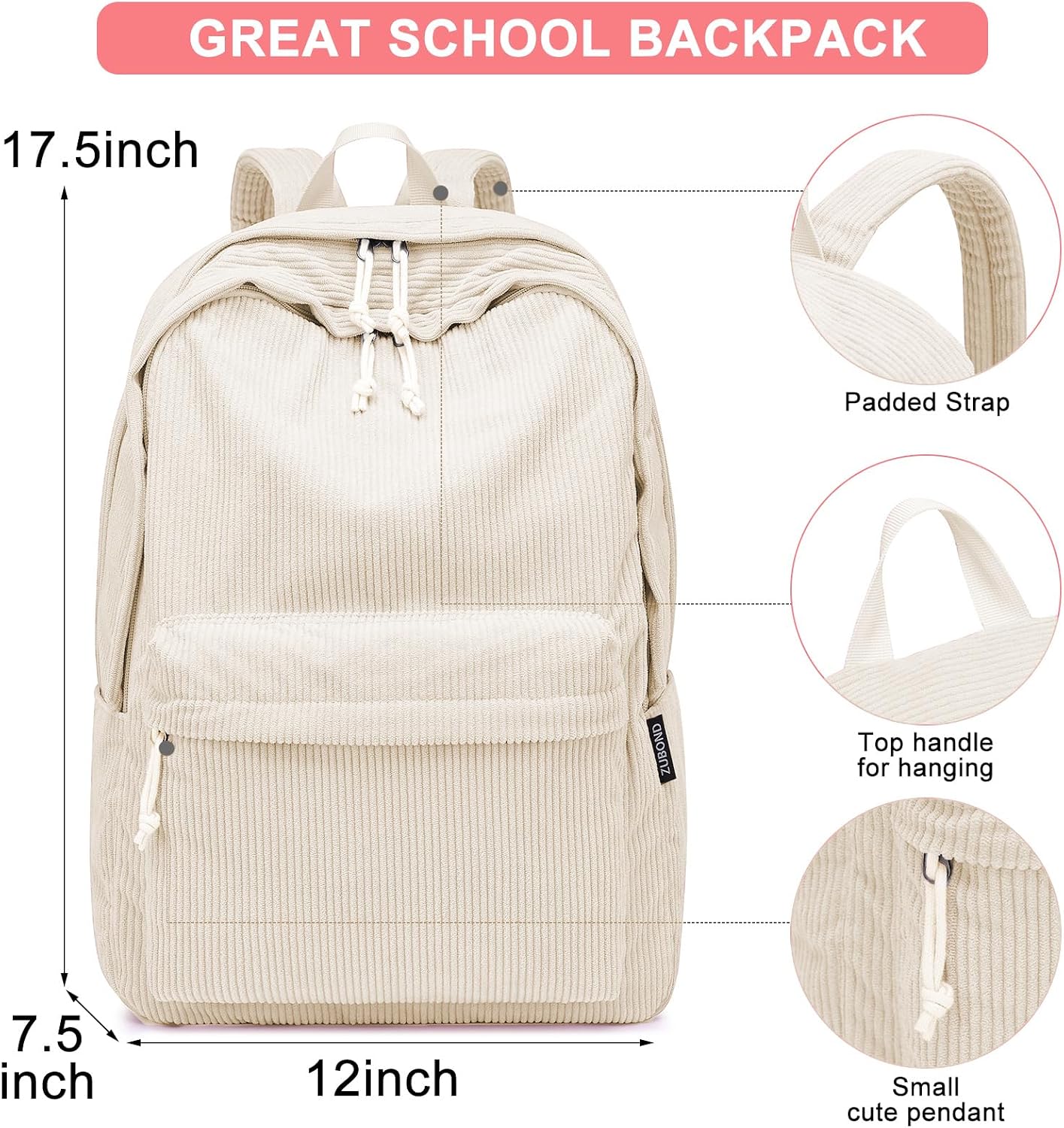 Detalle 2 de ZUBOND Corduroy Backpack