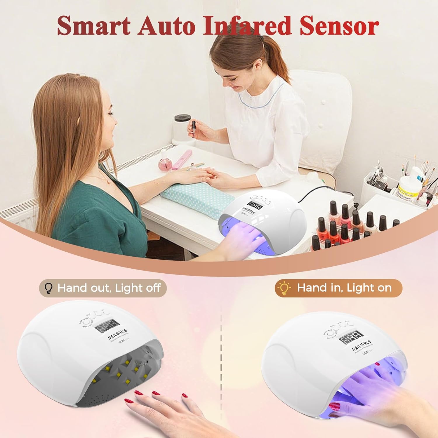 Thumbnail 4 de NAILGIRLS UV LED Nail Lamp 150W Gel Dryer 💅