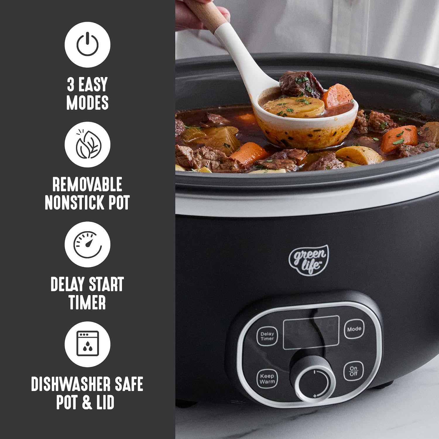 Thumbnail 6 de GreenLife 6QT Slow Cooker PFAS-Free Ceramic Crock 🍲