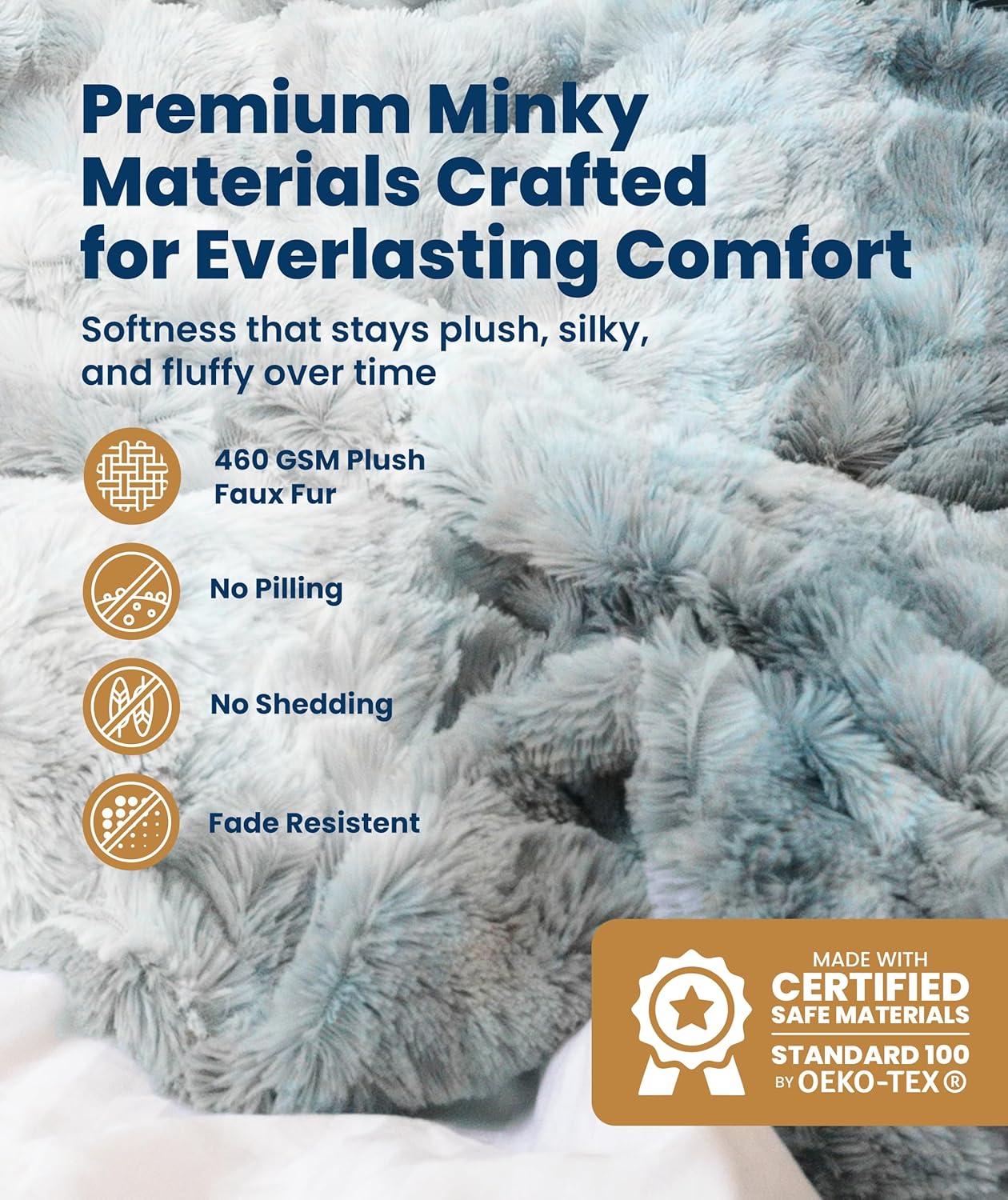 Thumbnail 1 de Everlasting Comfort Arctic Blue Faux Fur Throw Blanket (50"x65")