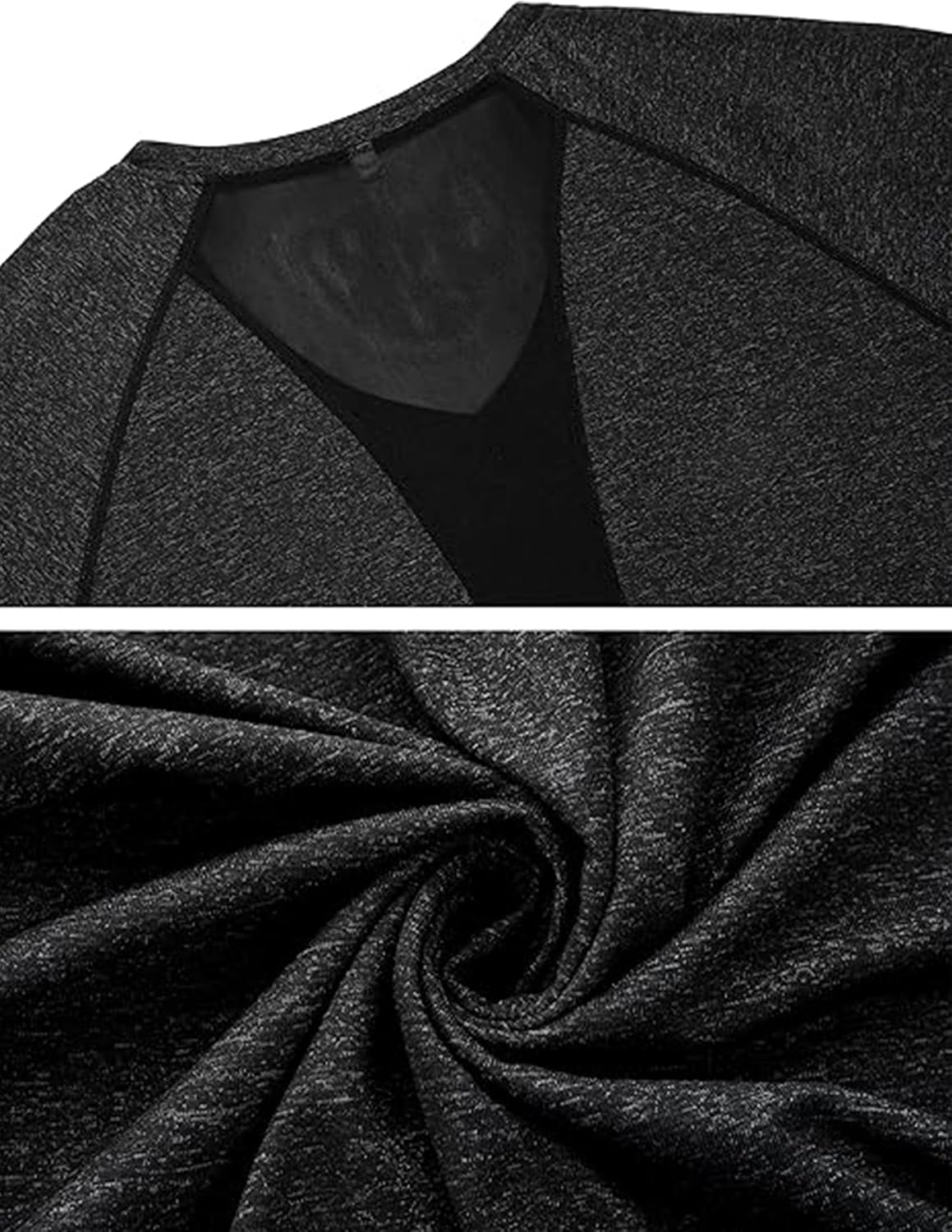 Detalle de Wayleb Damen Sportshirt Kurzarm mit V-Ausschnitt – atmungsaktives Mesh-Back Lauf- & Gym-Shirt (S–XXL)