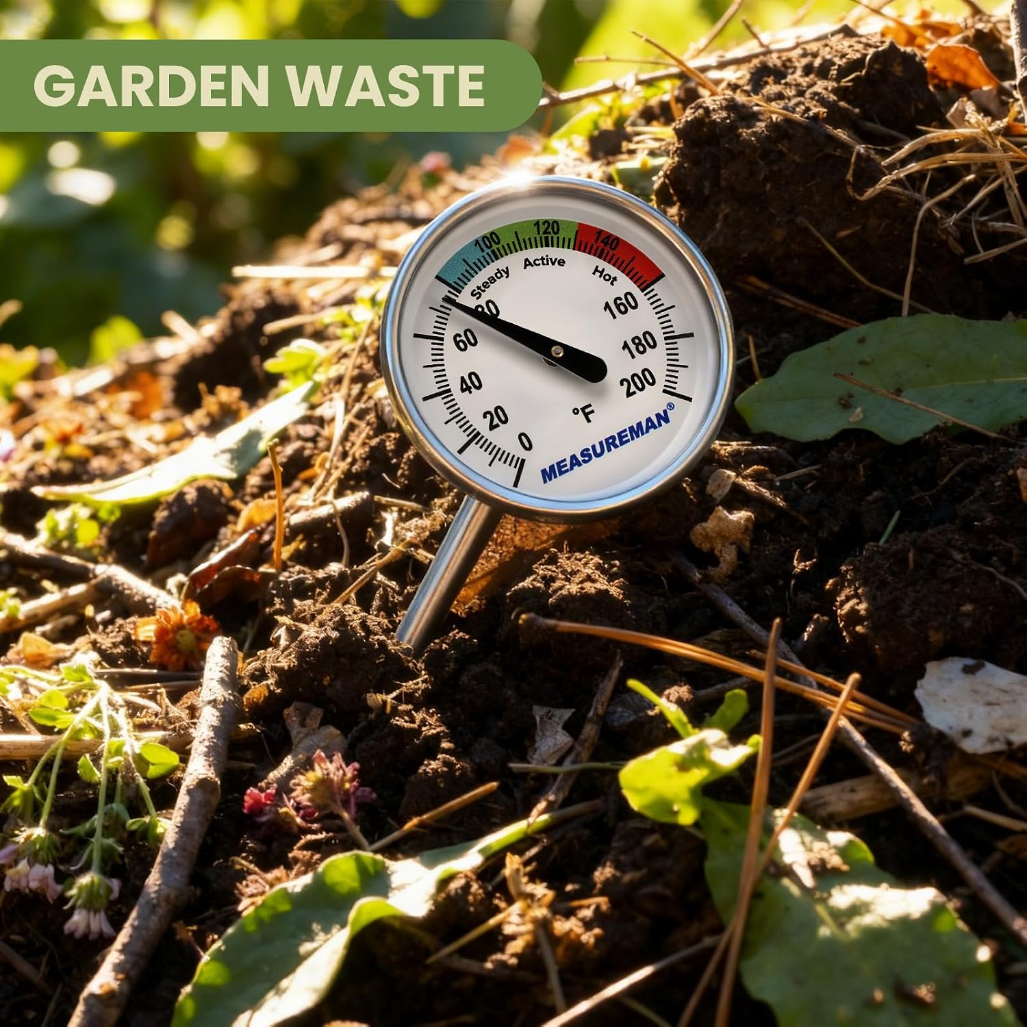 Detalle 2 de MEASUREMAN MC072 Compost Thermometer, 16-Inch Probe, 1.75-Inch Dial, 0–200°F