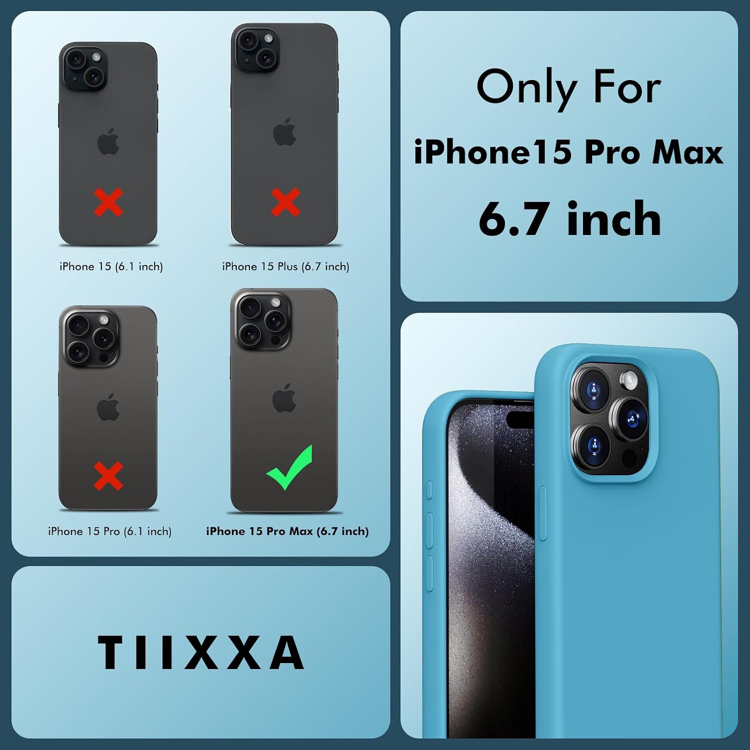 Thumbnail 1 de TIIXXA Silicone Case for iPhone 15 Pro Max