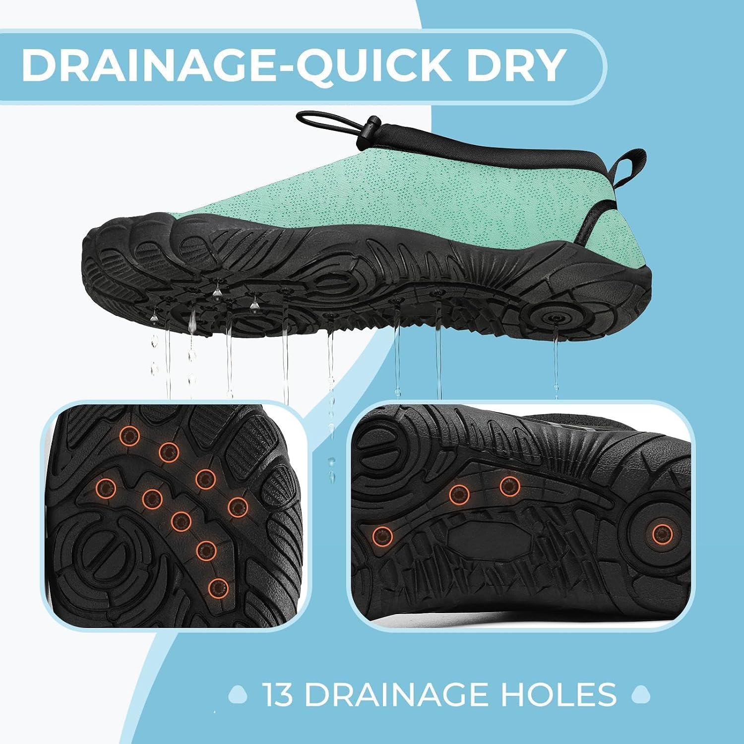 Thumbnail 5 de Mishansha Unisex Badeschuhe – atmungsaktive Aquaschuhe aus Mesh, Schnell Trocknend, Gr. 36–46
