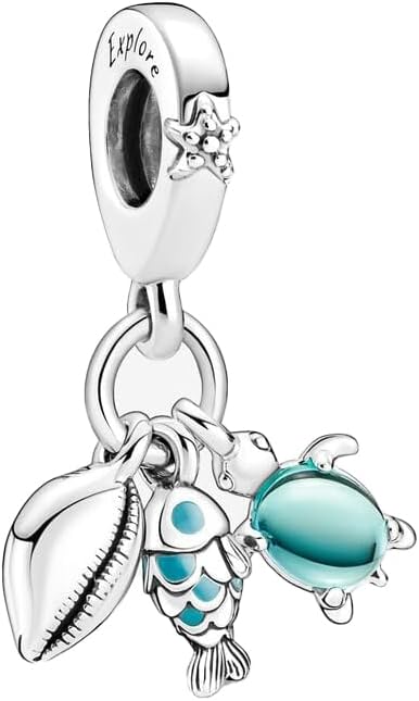 Thumbnail 6 de Feitery Charms Wildtiere – Kompatibilität für Pandora Armband, Herz-Anhänger, Meerestiere