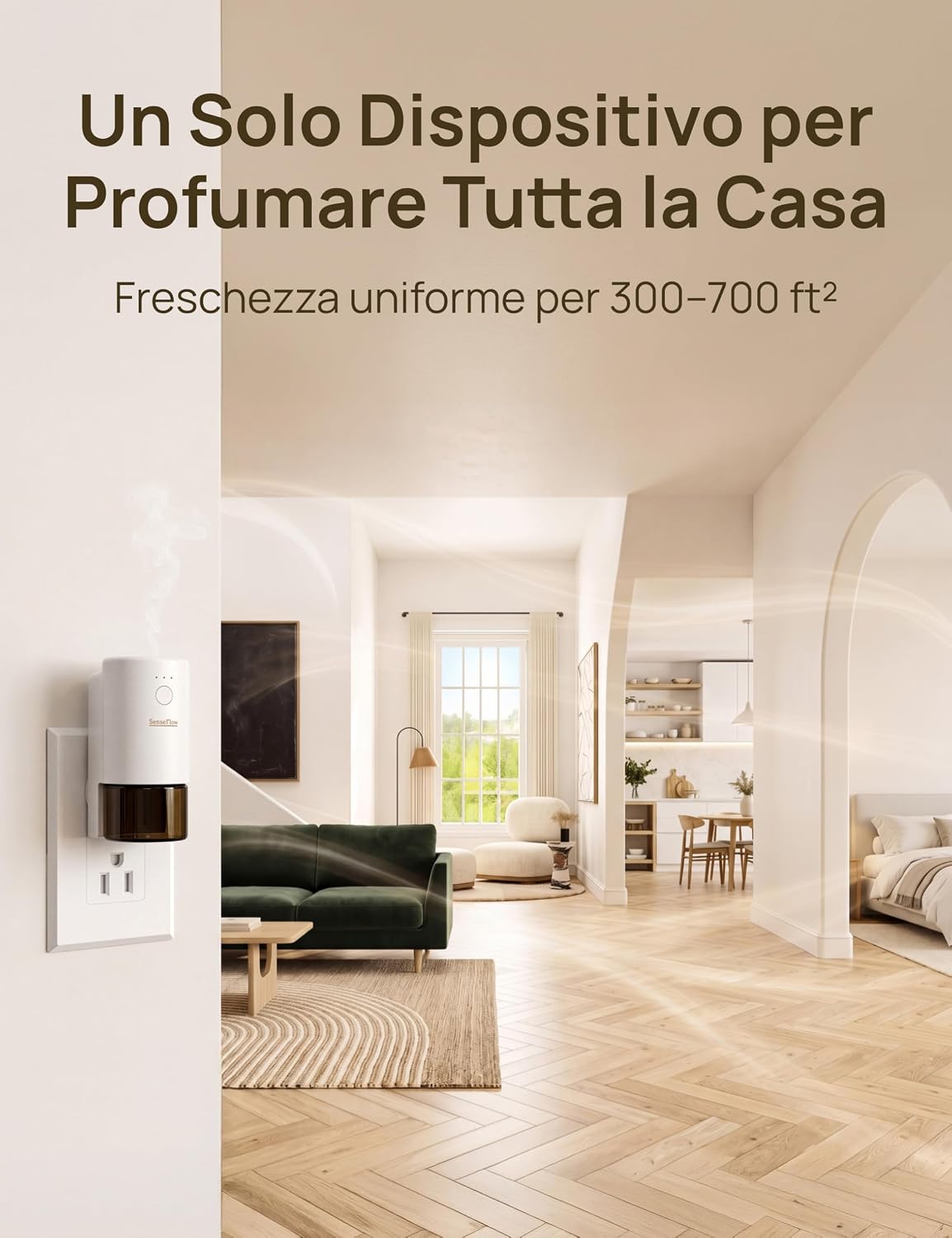 Detalle 2 de SenseFlow SF101 PRO Diffusore di Oli Essenziali Ultrasuoni senza Acqua – Teak e Tabacco
