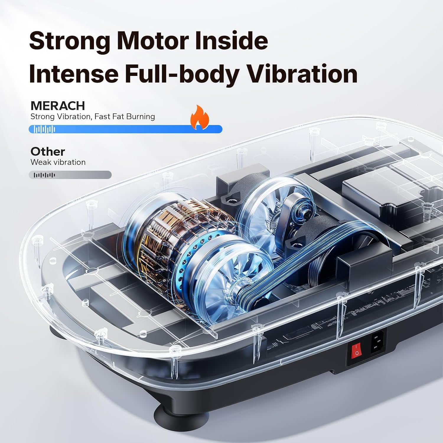 Thumbnail 5 de MERACH CV30 Curved Vibration Plate with 10 Levels and LED Display
