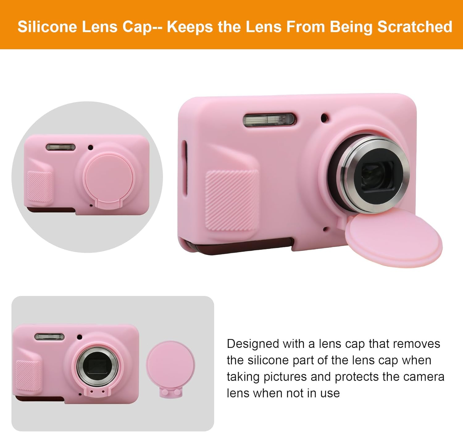 Thumbnail 4 de Elonbo Silicone Case for Kodak PIXPRO FZ55 — Soft, Protective Snap-On Cover (Pink)