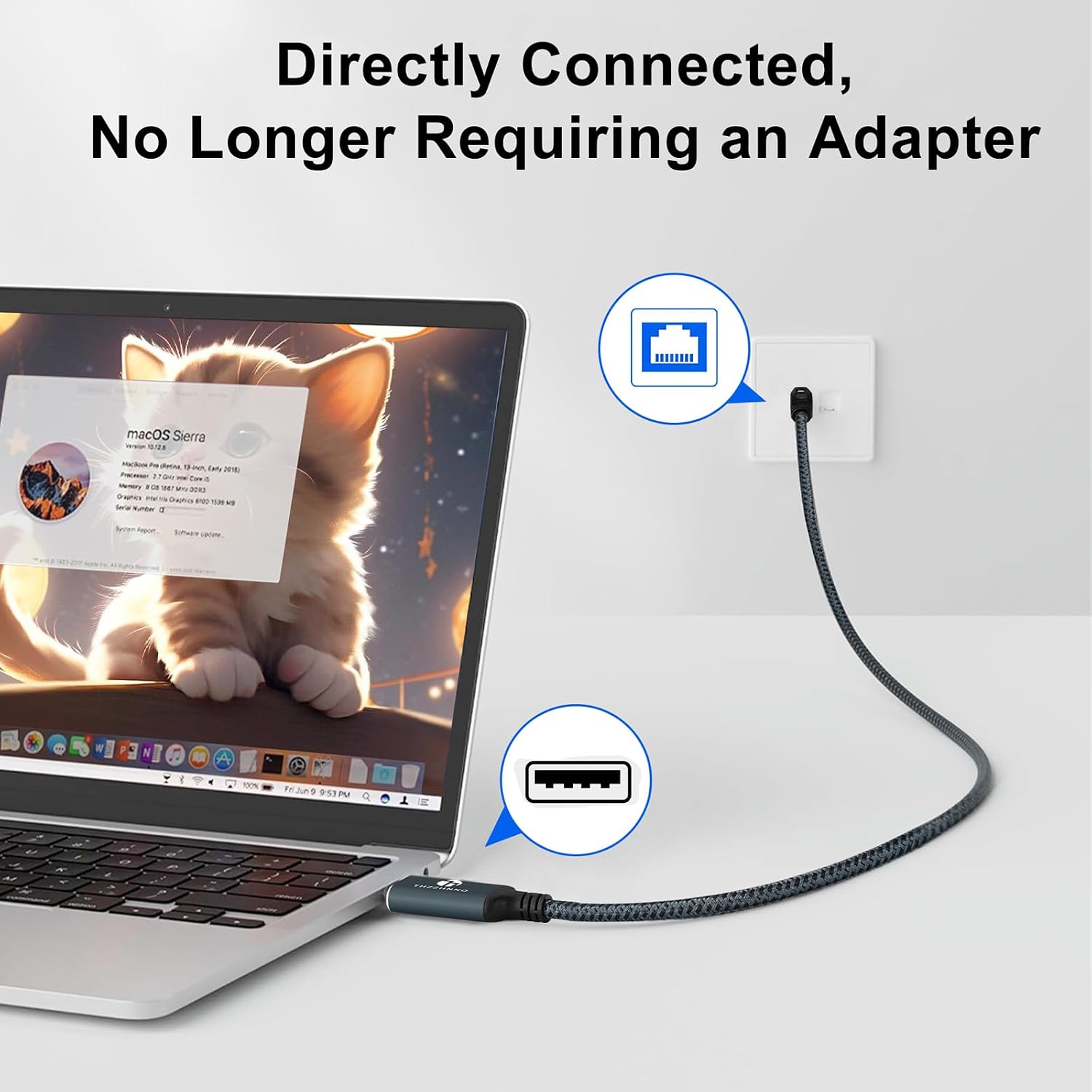 Thumbnail 3 de Thzzhnno USB to Ethernet Adapter 1M