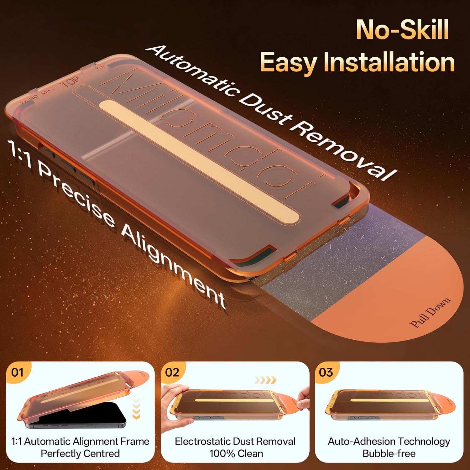 Detalle 2 de Milomdoi iPhone 18 Pro Max Privacy Screen Protector, 9H+ Glass, 3+3 Pack