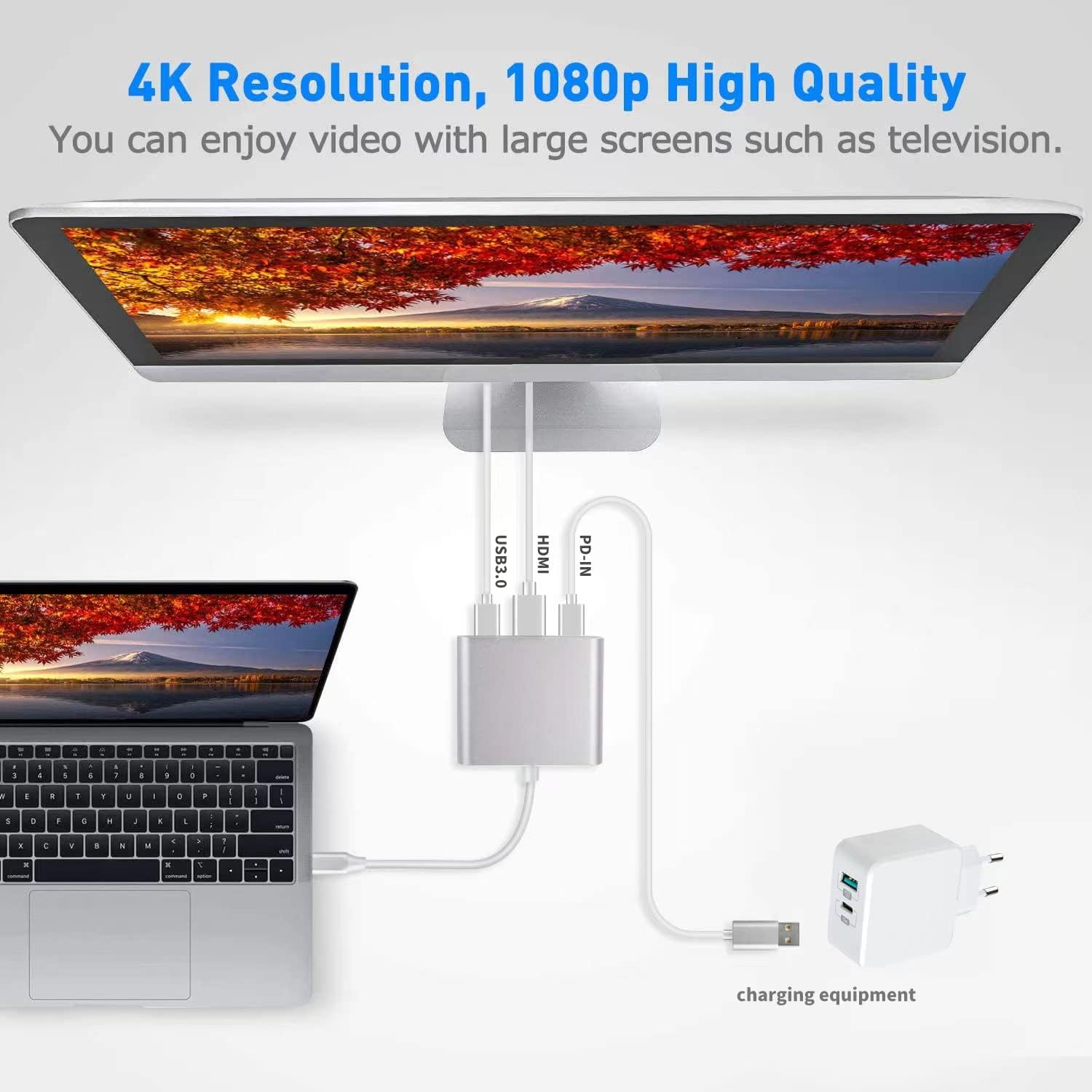 Detalle 2 de Battony USB C to HDTV Adapter 4K