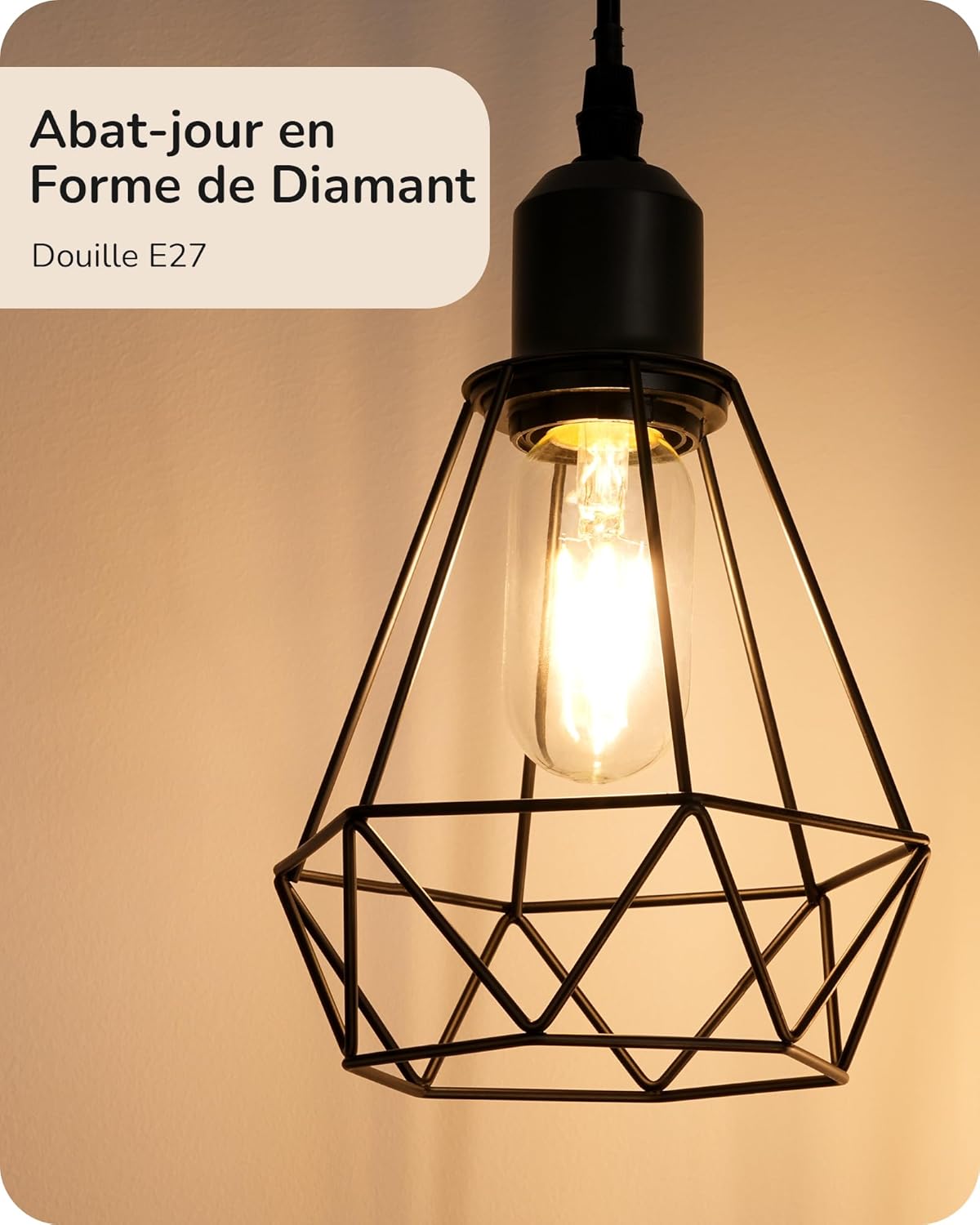 Detalle de EDISHINE Lampadaire Dimmable sur Pied 3 Lumières – 166 cm, style rétro-industriel