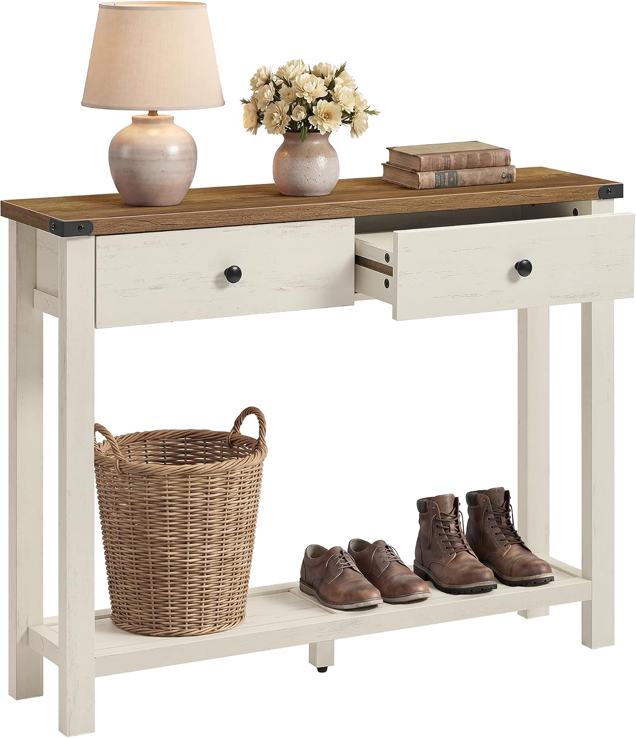 Detalle de VASAGLE LIRY Collection LNT141W101 Console Table with Drawers and Lower Shelf