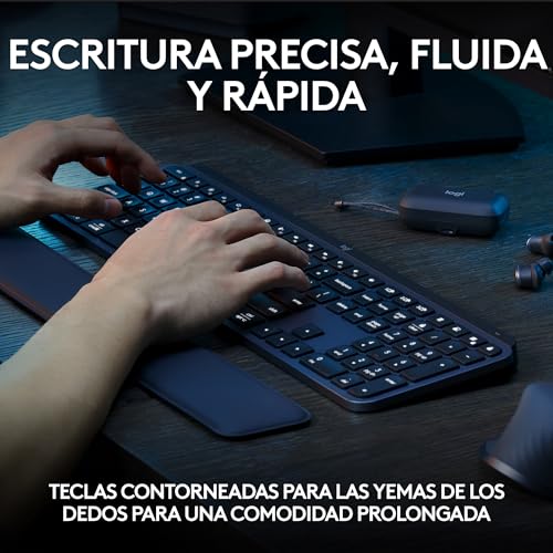 Detalle 2 de Logitech MX Keys S: Teclado inalámbrico de perfil bajo para escritura fluida y multitarea
