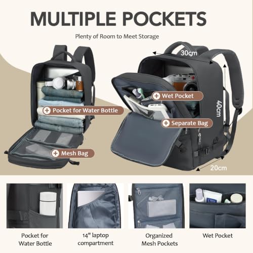 Detalle de Xkdoai Zaino da Viaggio 40x30x20 cm per Ryanair – Zaino a Mano Comfort