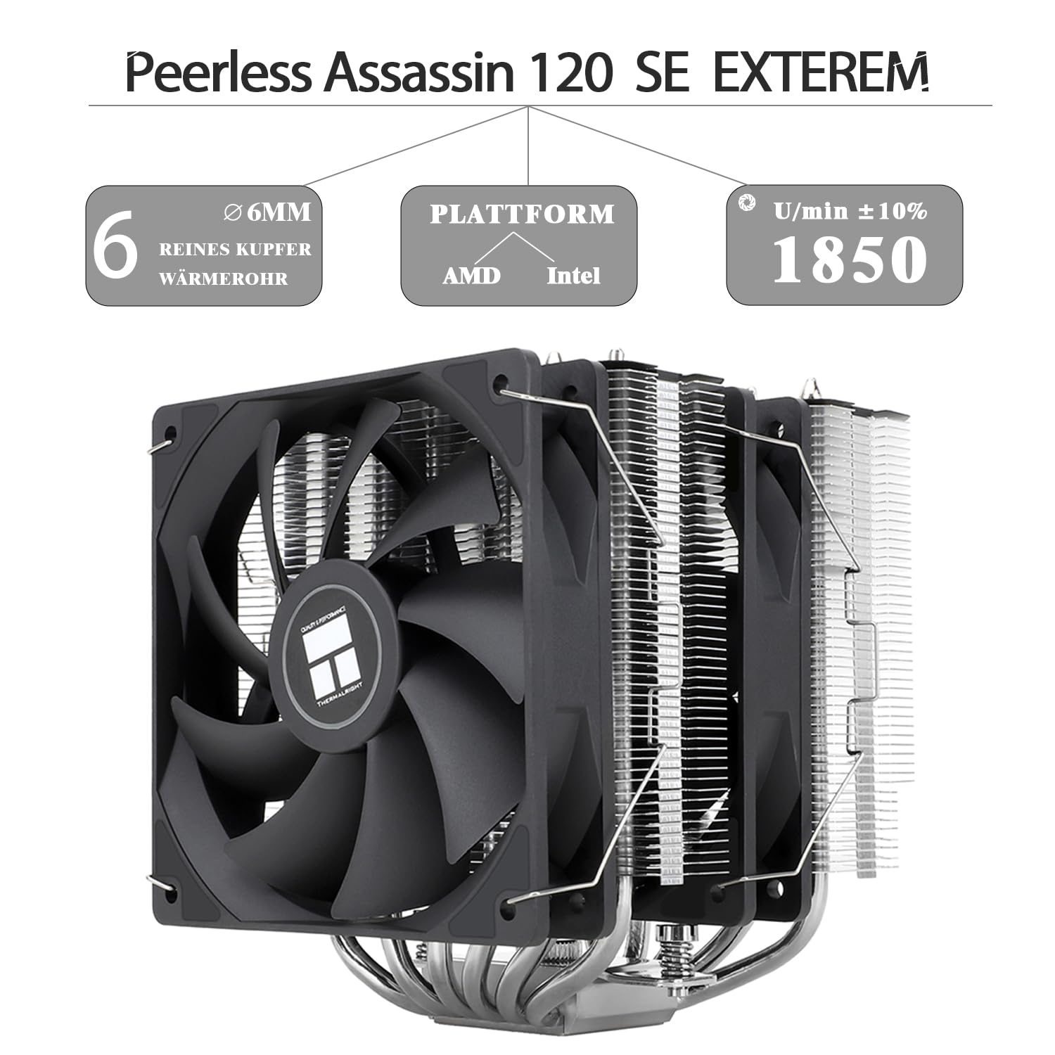 Thumbnail 1 de TR-Thermalright Peerless Assassin 120 SE Extrem CPU-Luftkühler – Dual Tower, 6 Heatpipes, 120 mm PWM-Lüfter