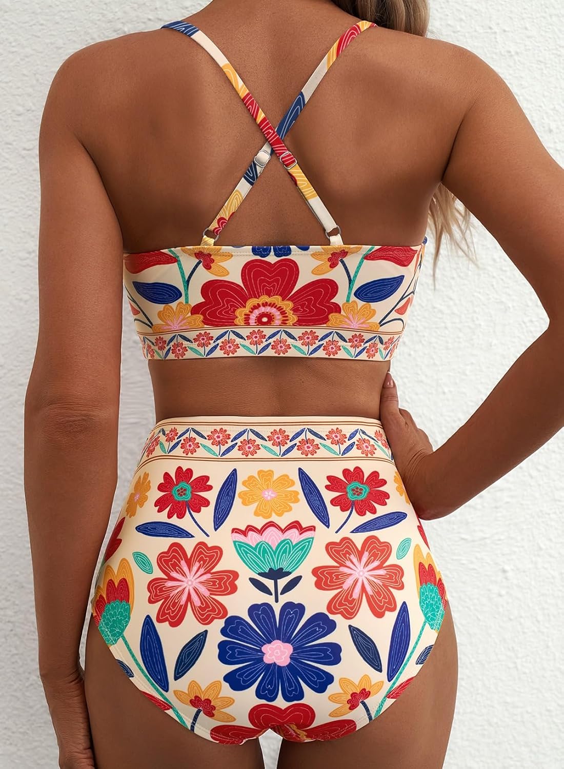 Detalle 2 de Herseas Floral U-Wire High Waisted Bikini Set