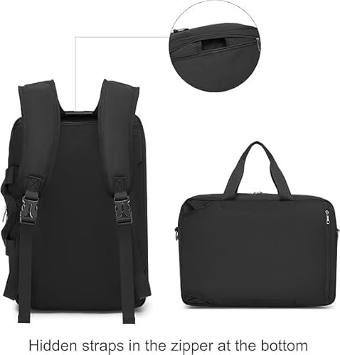 Detalle 2 de seyfocnia 3-in-1 taktischer Rucksack mit 17,3-Zoll-Laptoptasche (umwandelbar als Aktentasche/Handgepäck)