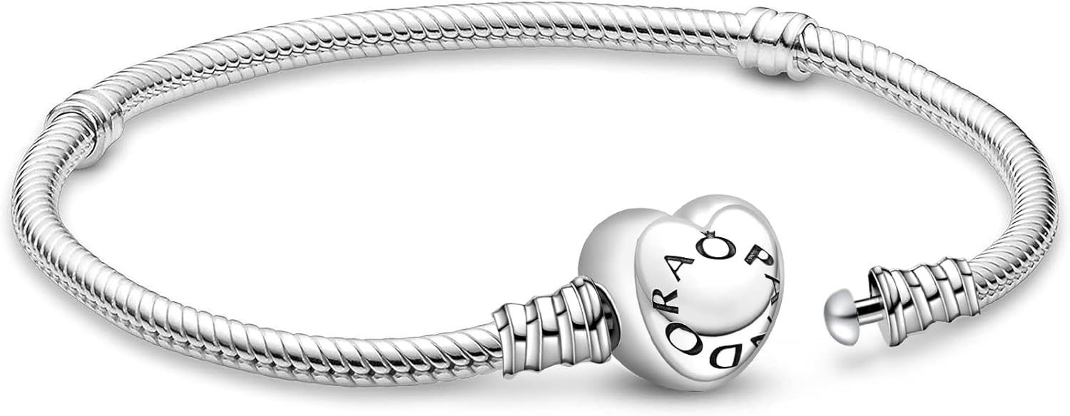 Detalle de Silber Charm Armband mit Logo Gravur 17–21 cm