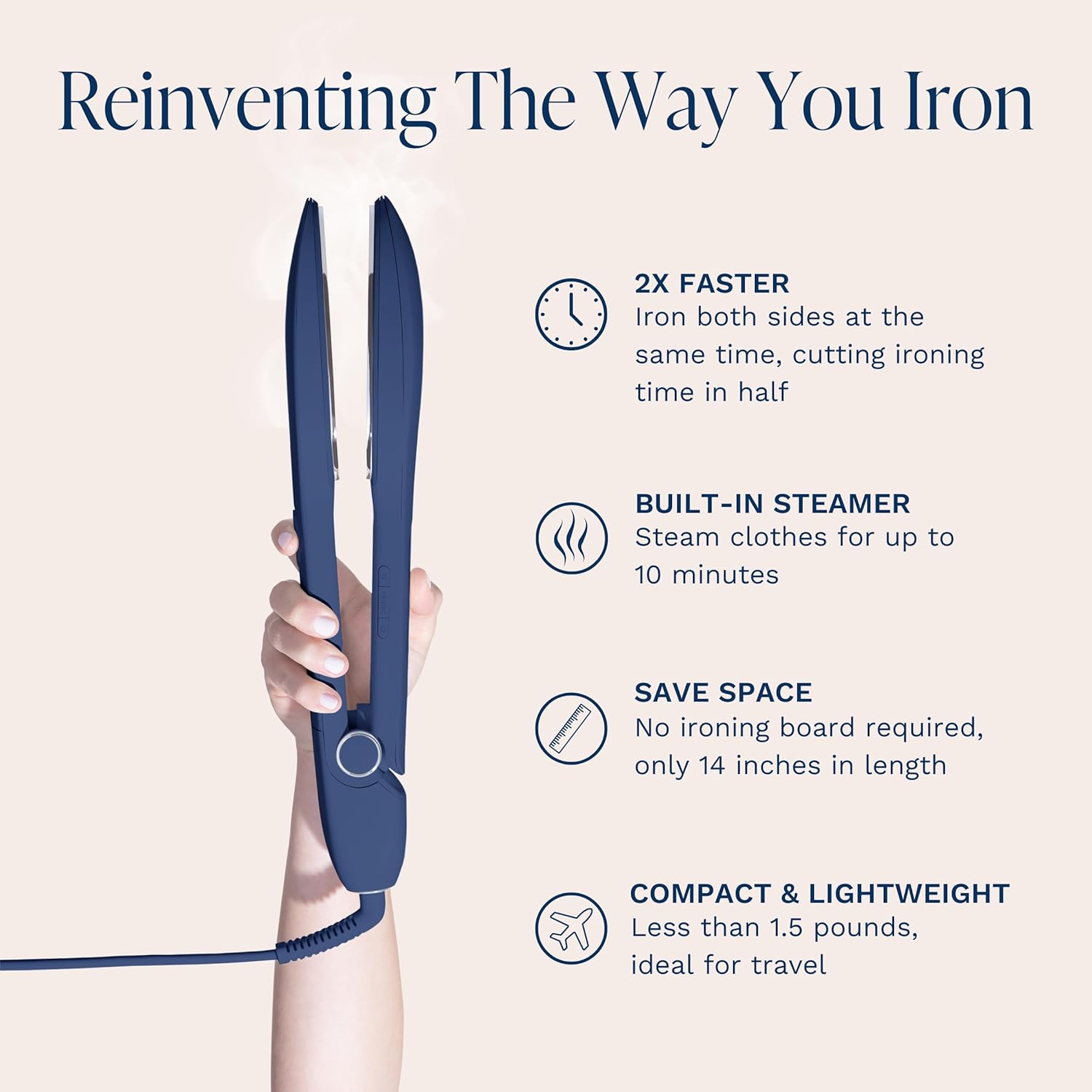 Thumbnail 1 de Nori Press Travel Steam Iron 6-Setting Handheld Iron