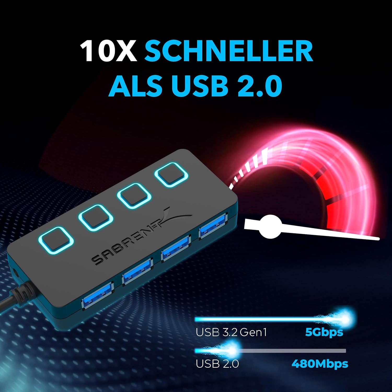 Thumbnail 3 de Sabrent HB-UMP3 4‑Port USB 3.0 Hub