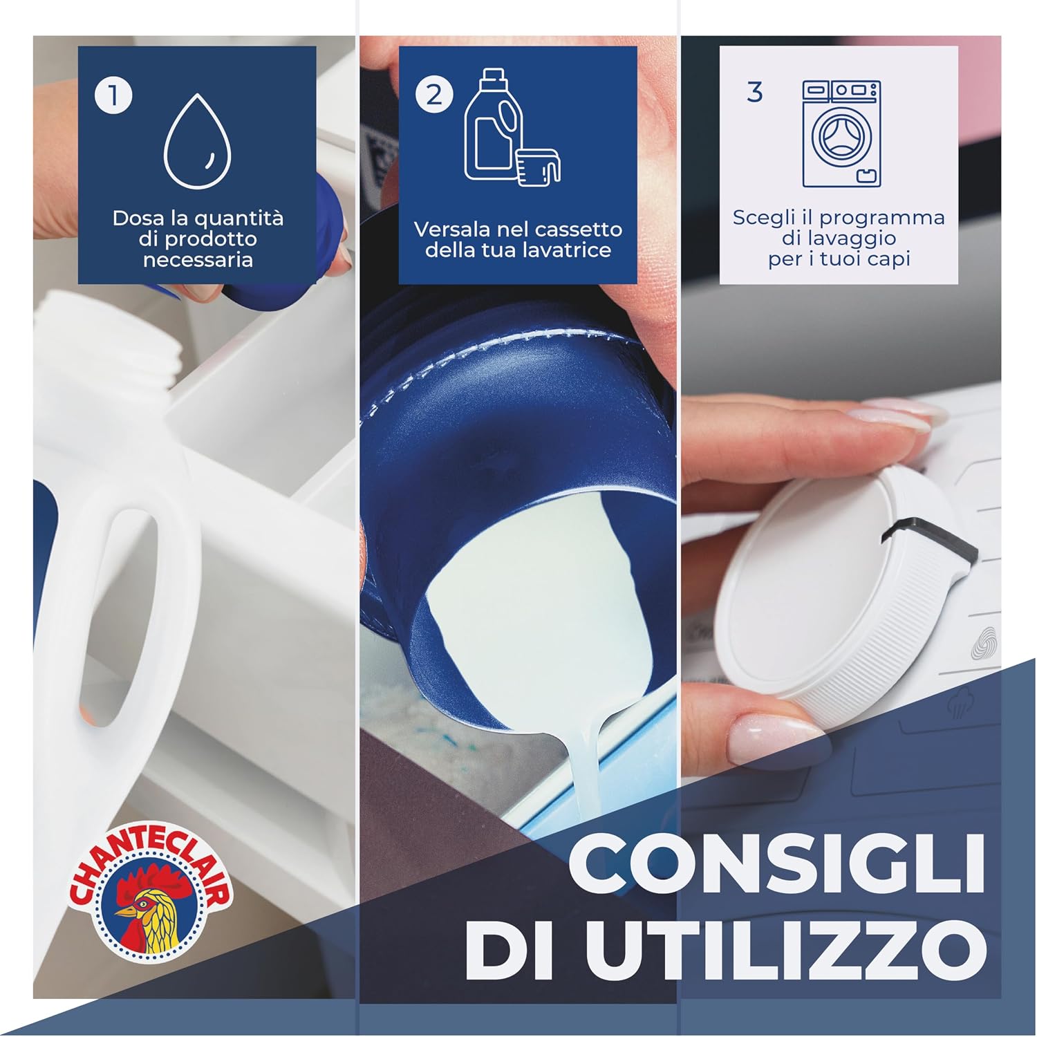 Thumbnail 4 de Chanteclair Detersivo Lavatrice Pulito Profondo 3x1575ml – efficacia su tessuti e freschezza duratura