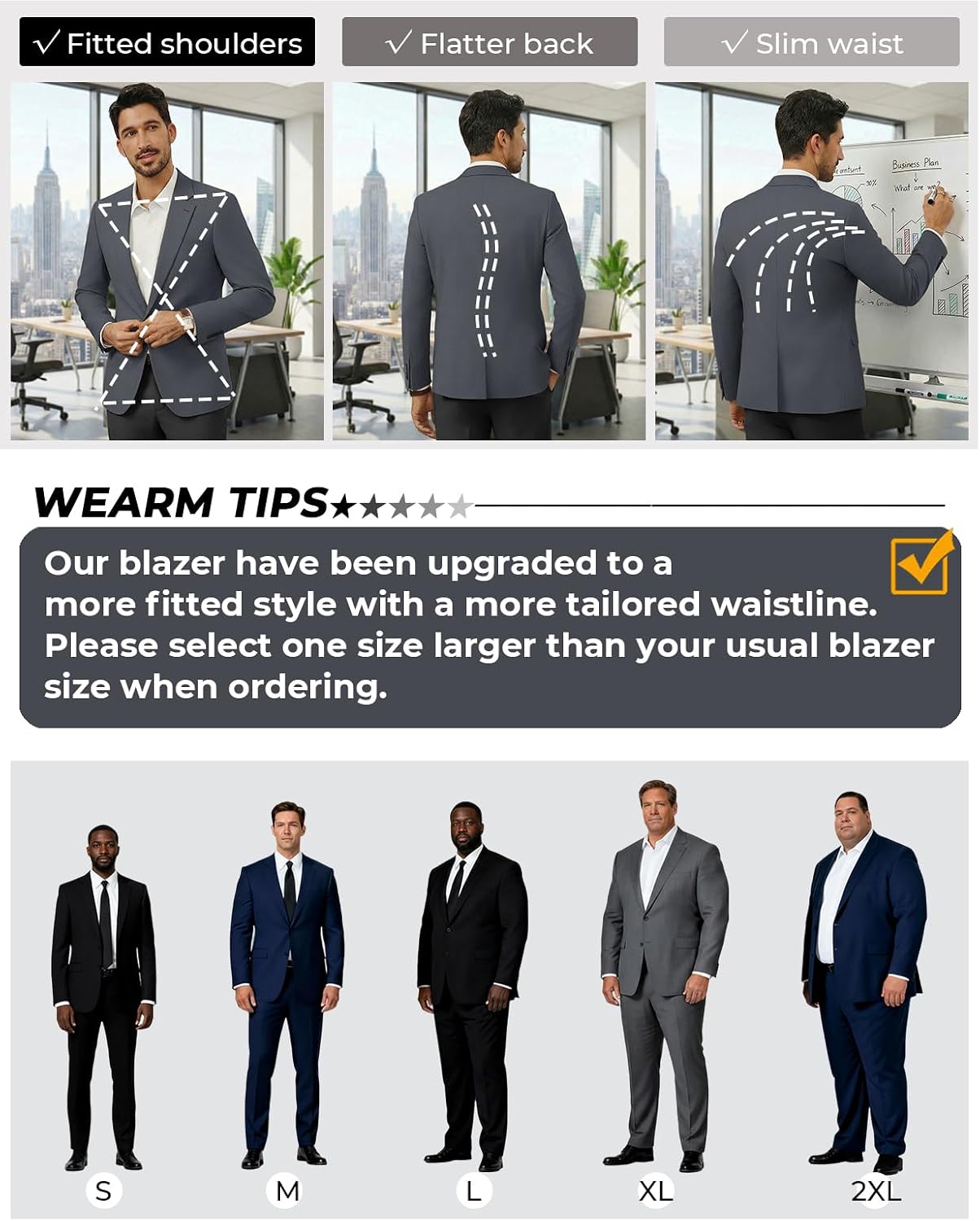 Detalle 2 de PJ PAUL JONES Men's Lightweight Casual Blazer, One-Button, Notched Lapel