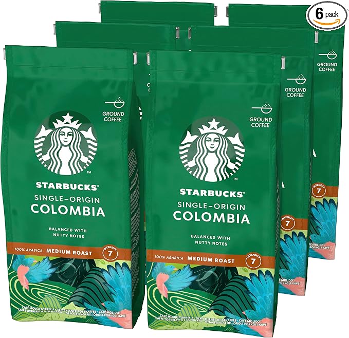 Detalle de STARBUCKS Colombia Café Molido Tostado Medio 200g ×6