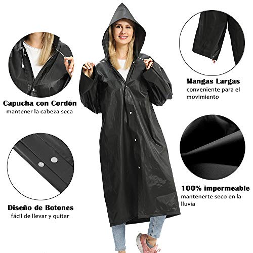 Thumbnail 3 de Opret chubasquero impermeable unisex con capucha y mangas (2 piezas)