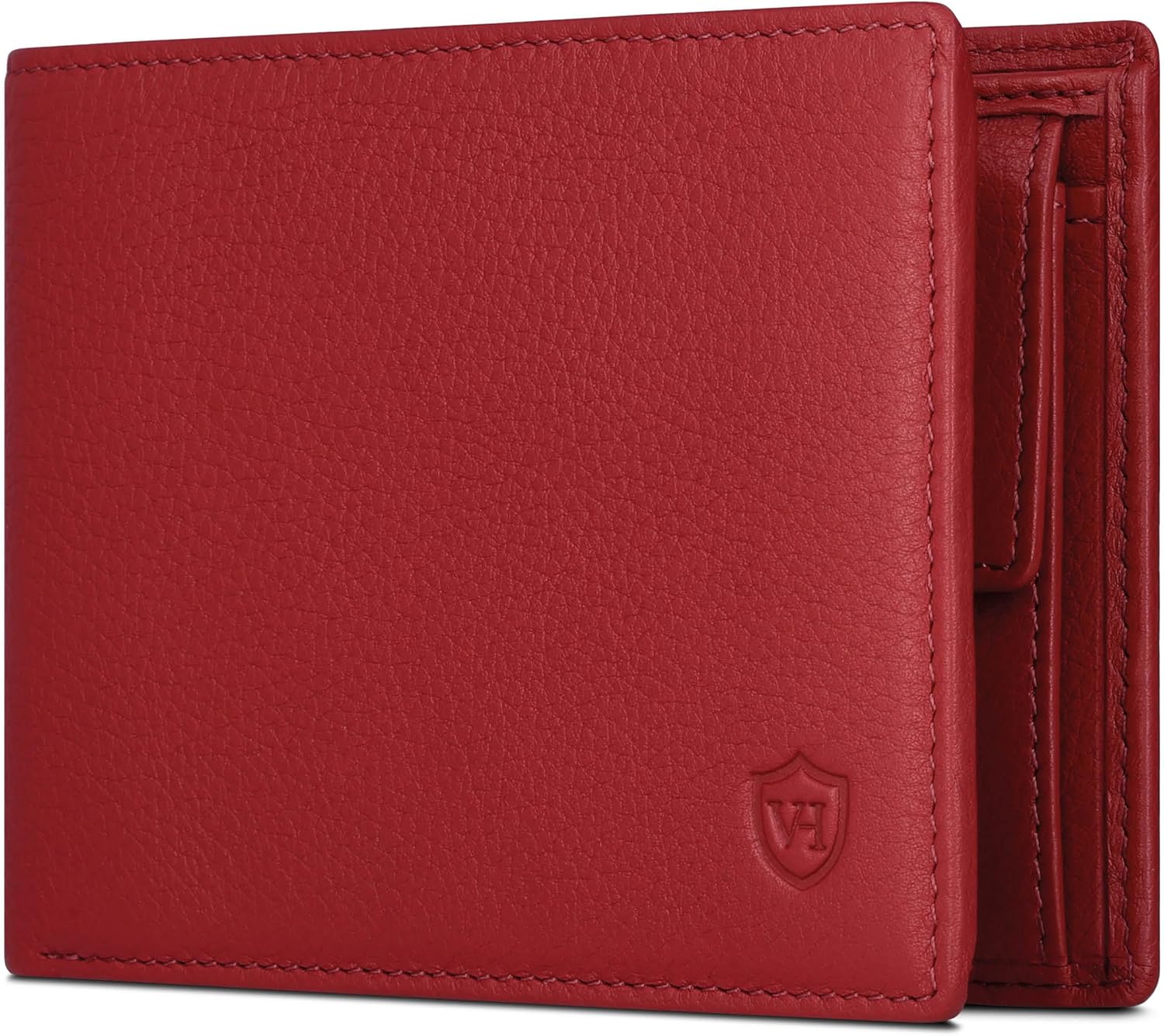 Detalle de VON HEESEN Leder Geldbörse mit RFID-Schutz – Echtleder Brieftasche in Rot