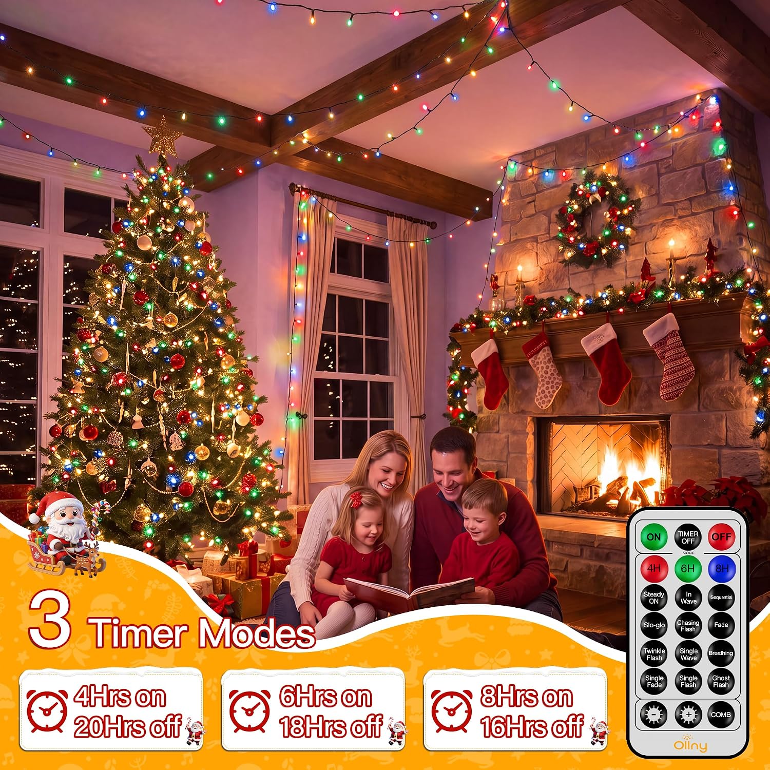 Thumbnail 5 de Ollny NYA1000C Christmas String Lights, 1,000 LEDs, 328 ft, Multicolour
