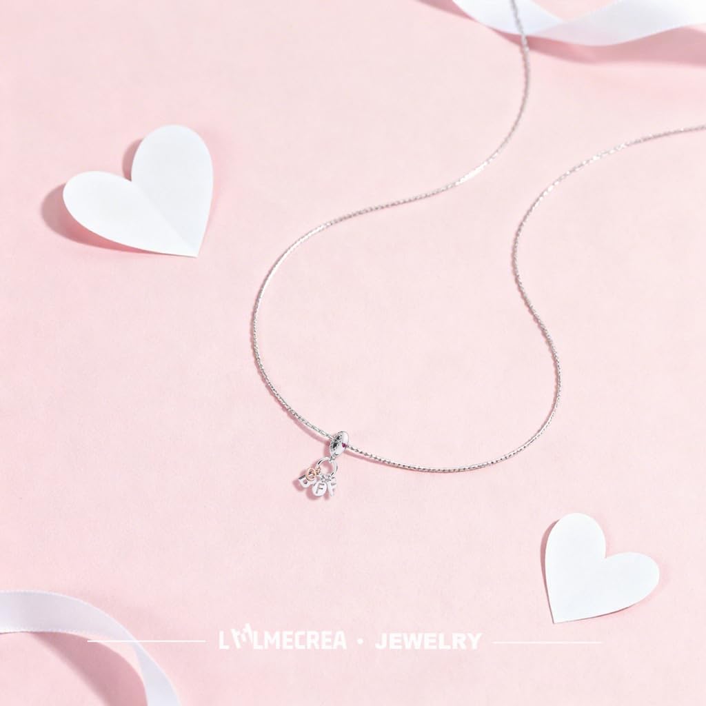 Detalle 2 de LMLMECREA Charms Anhänger aus 925 Sterling Silber (BFF) für europäische Armbänder