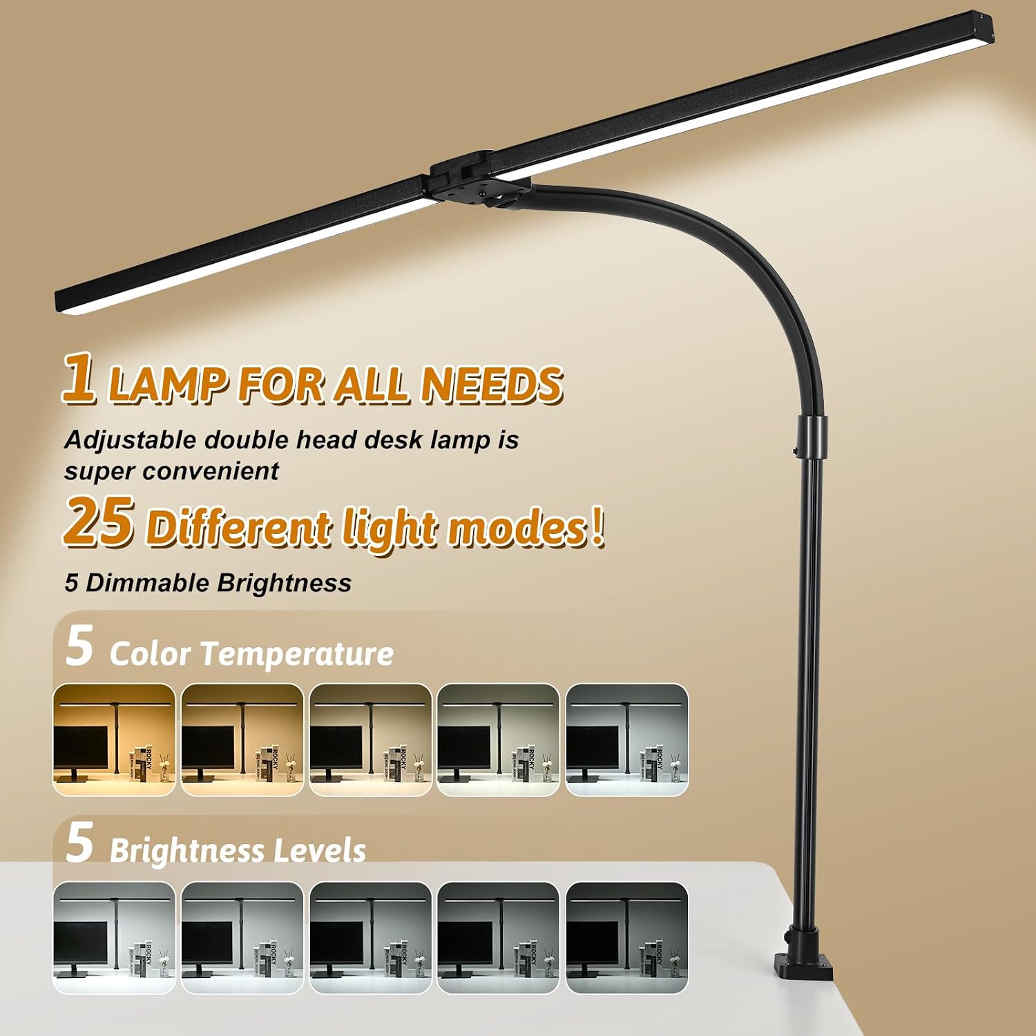 Detalle 1 de MACASA LED Desk Lamp, 24W Timer