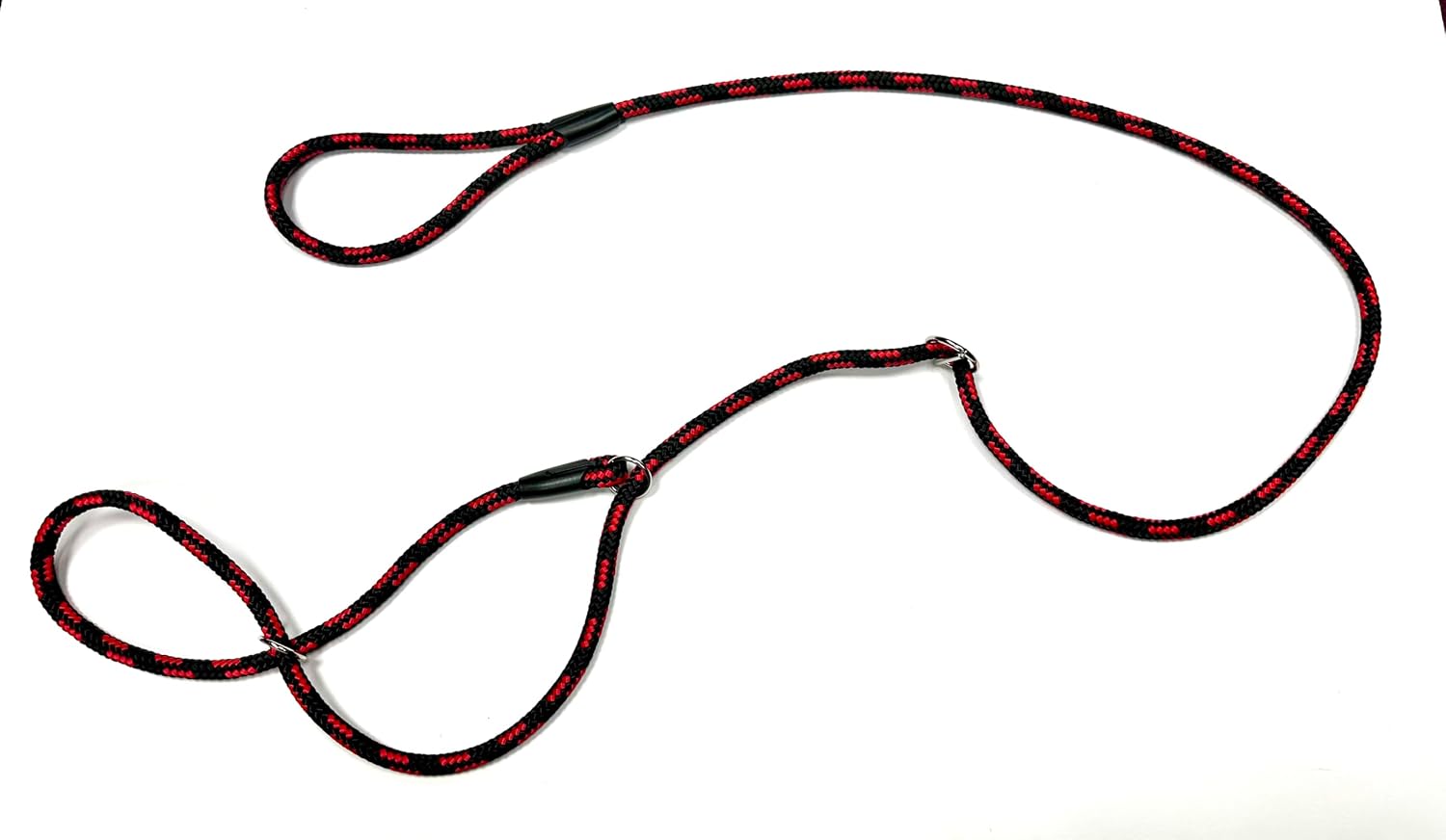 Detalle de L&J Pets UK All-In-One Figure 8 Anti-Pull Dog Lead & Head Collar – No-Pull Training Halter (Red/Black)