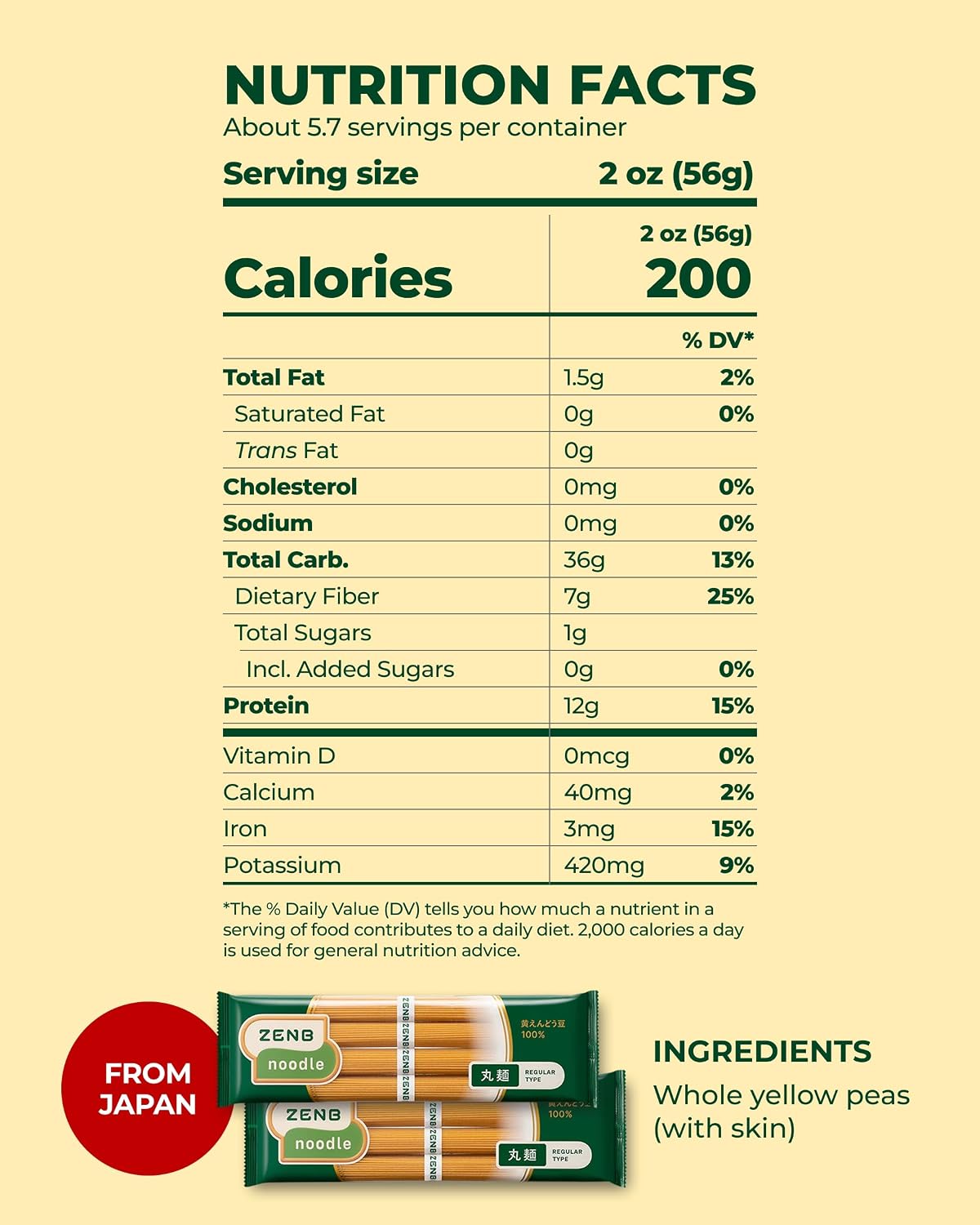 Detalle de ZENB Gluten-Free Yellow Pea Spaghetti, 320g (11.28 oz)