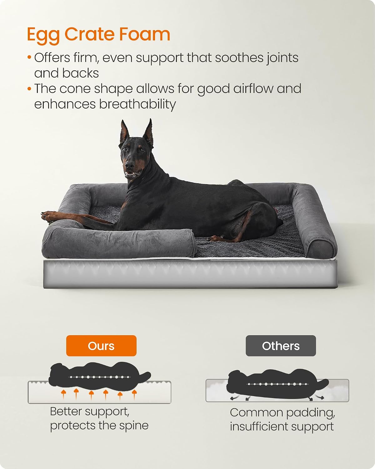 Detalle de Feandrea Orthopedic Dog Bed 120 x 85 cm