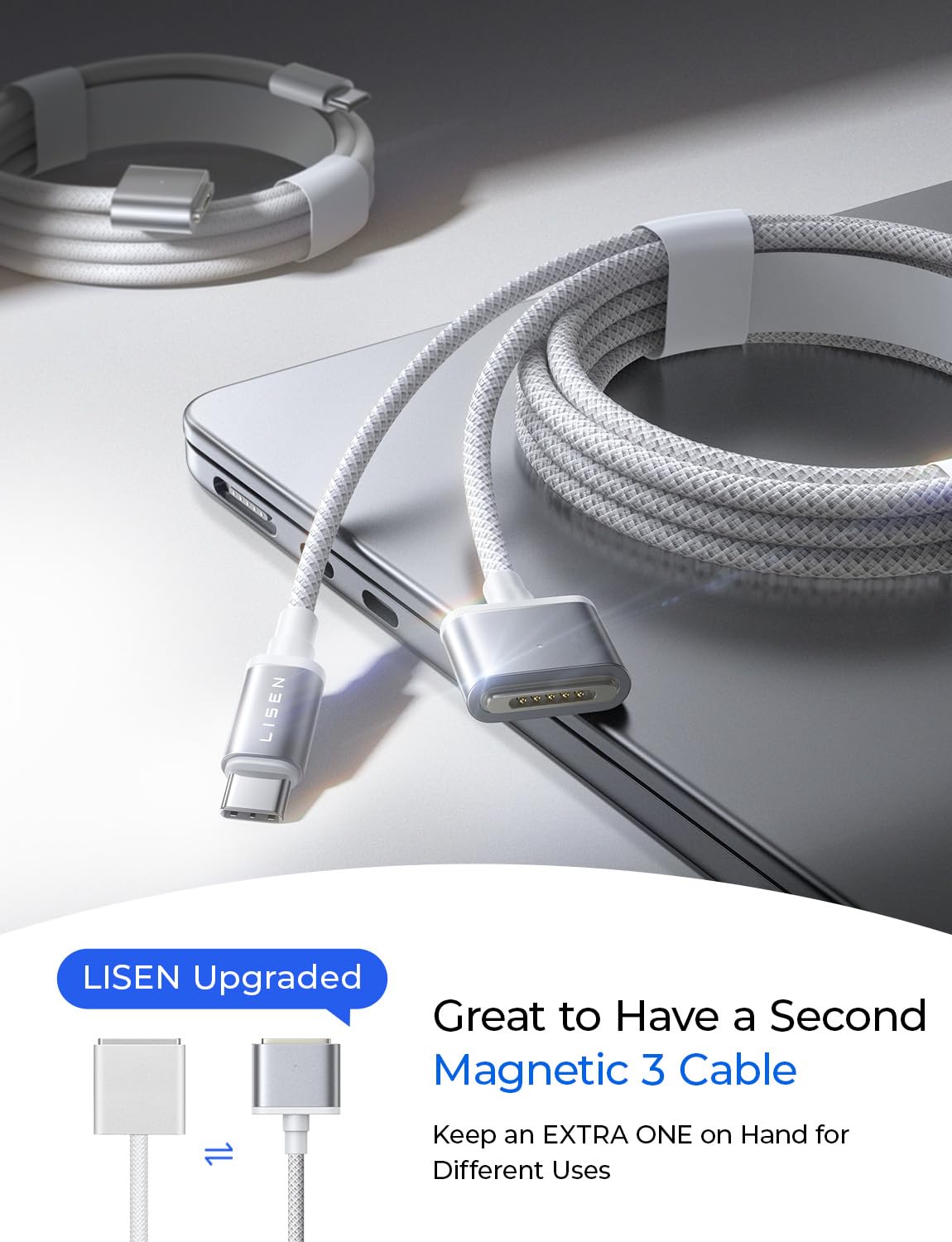 Thumbnail 3 de LISEN USB-C to Magnetic 3 Cable 6.6FT for MacBook Charger